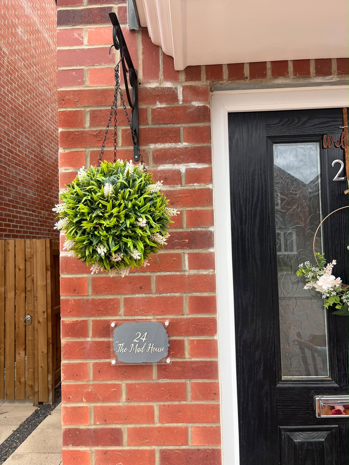Grey Background House Name/Number High Quality Acrylic Outdoor Or Inside Sign Including Fixtures & Standoffs