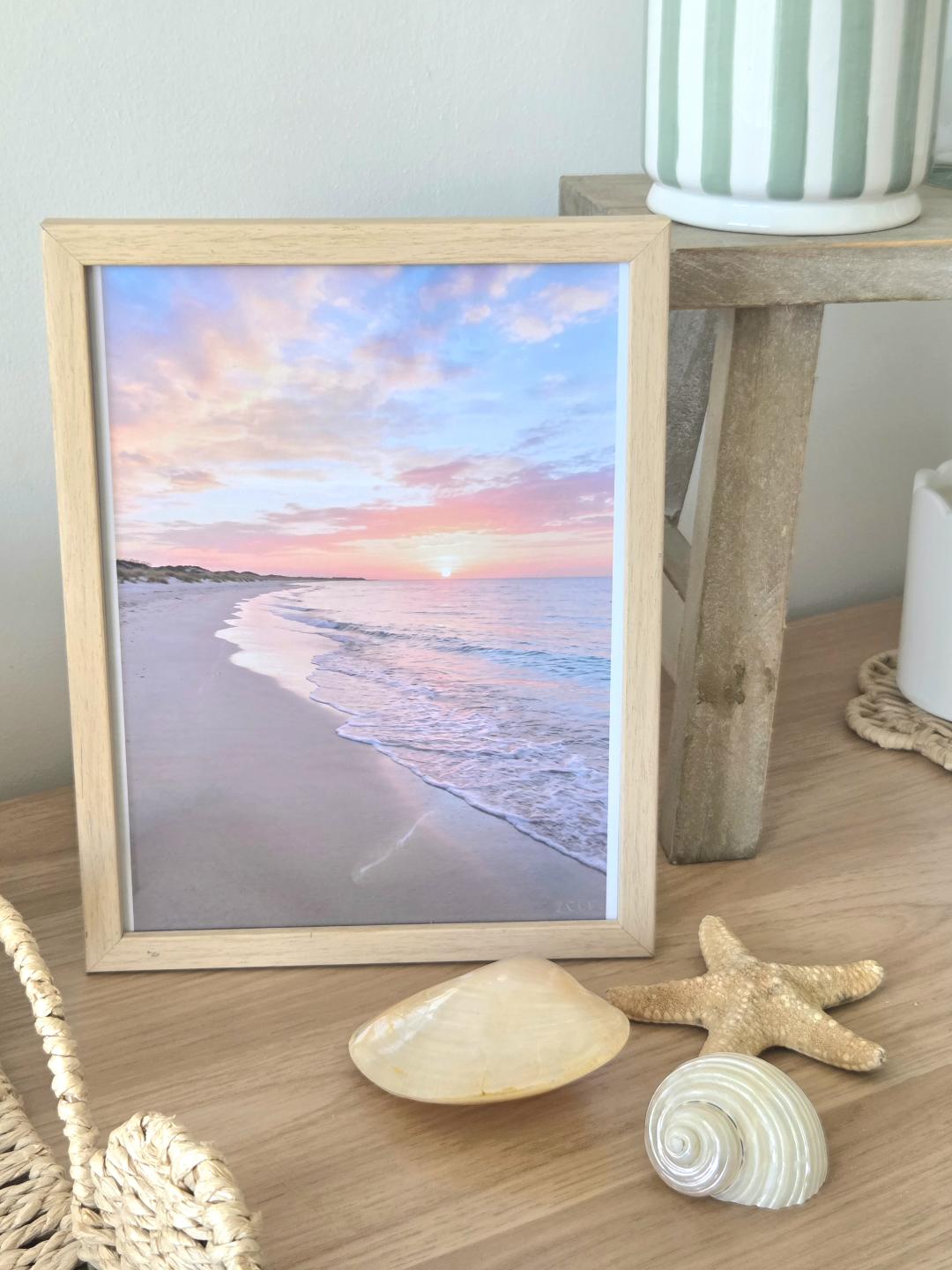 Sunset Beach Wall Art Tranquil Summer Seascape Print Coastal Home Decor