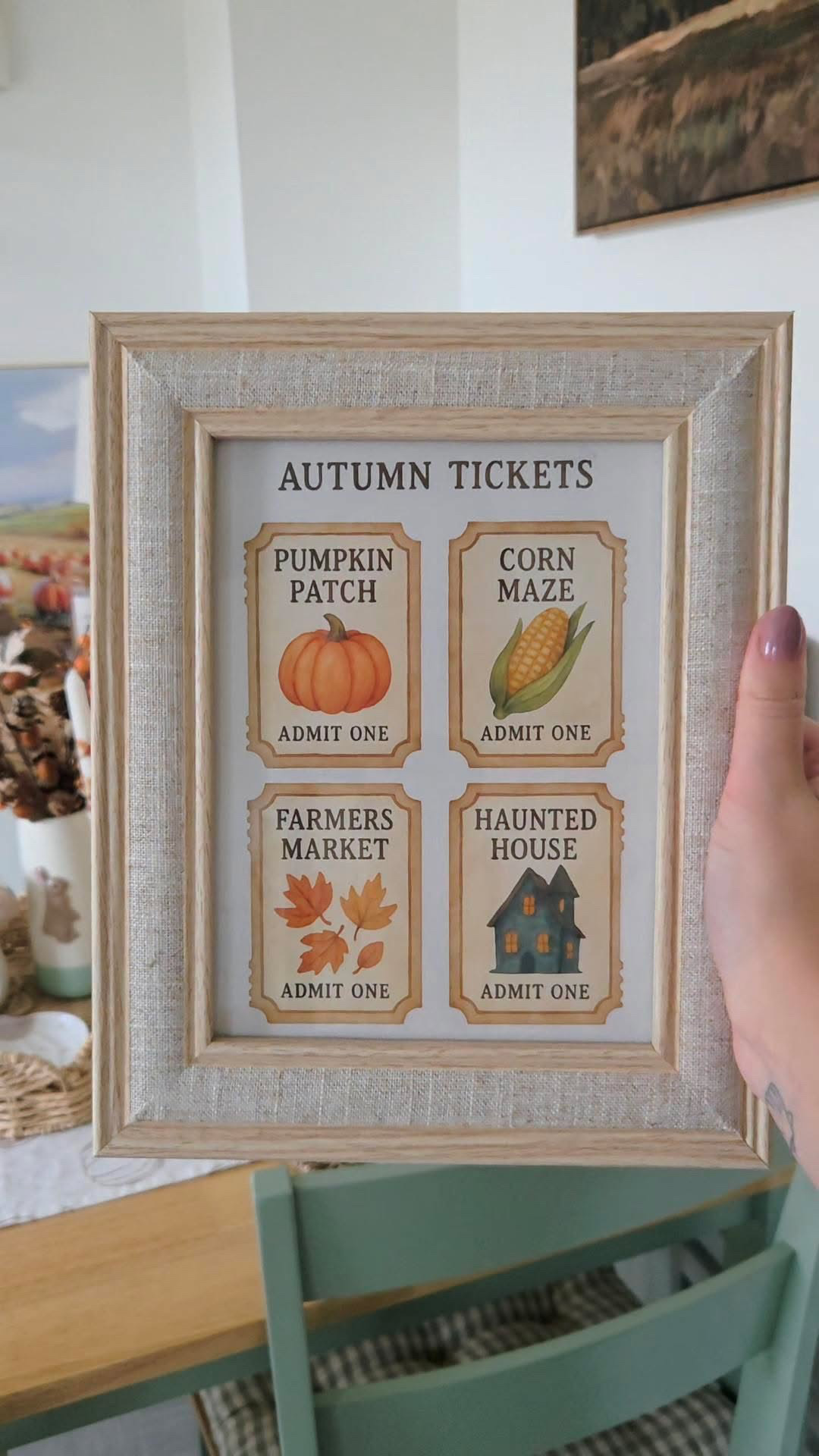 Autumn Tickets Wall Art – Pumpkin Patch, Corn Maze, Farmers Market & Haunted House