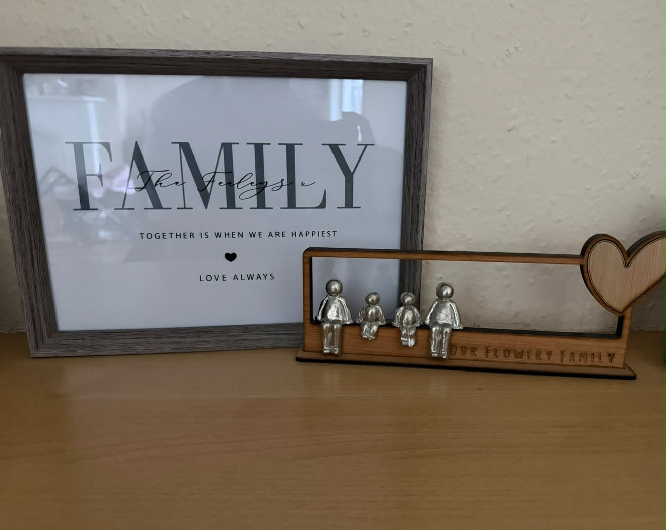 Personalised Family Surname Together Is When We Are Happiest Simple Home Wall Decor Print