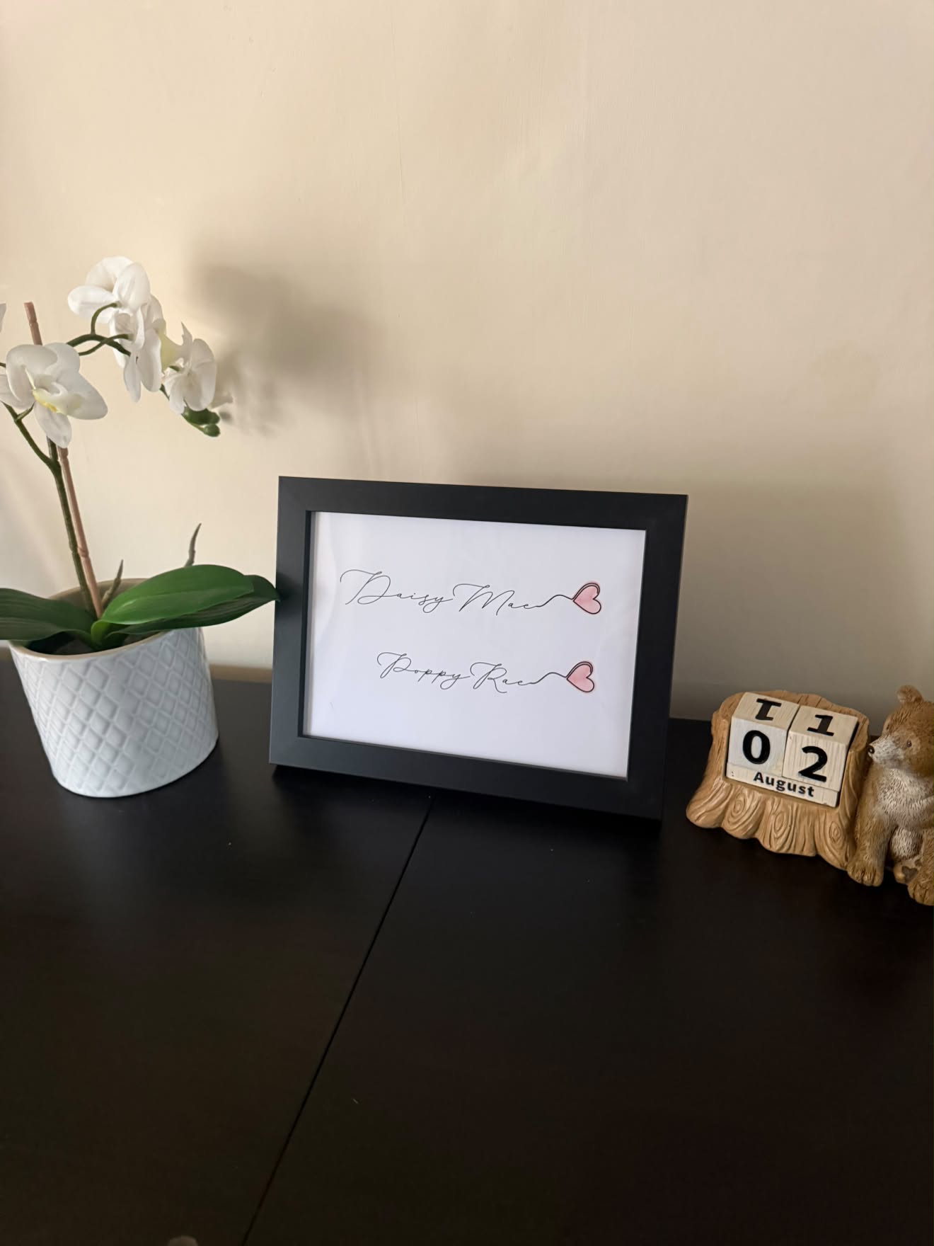 Personalised Names With Hearts Valentine's Day Home Wall Decor Print