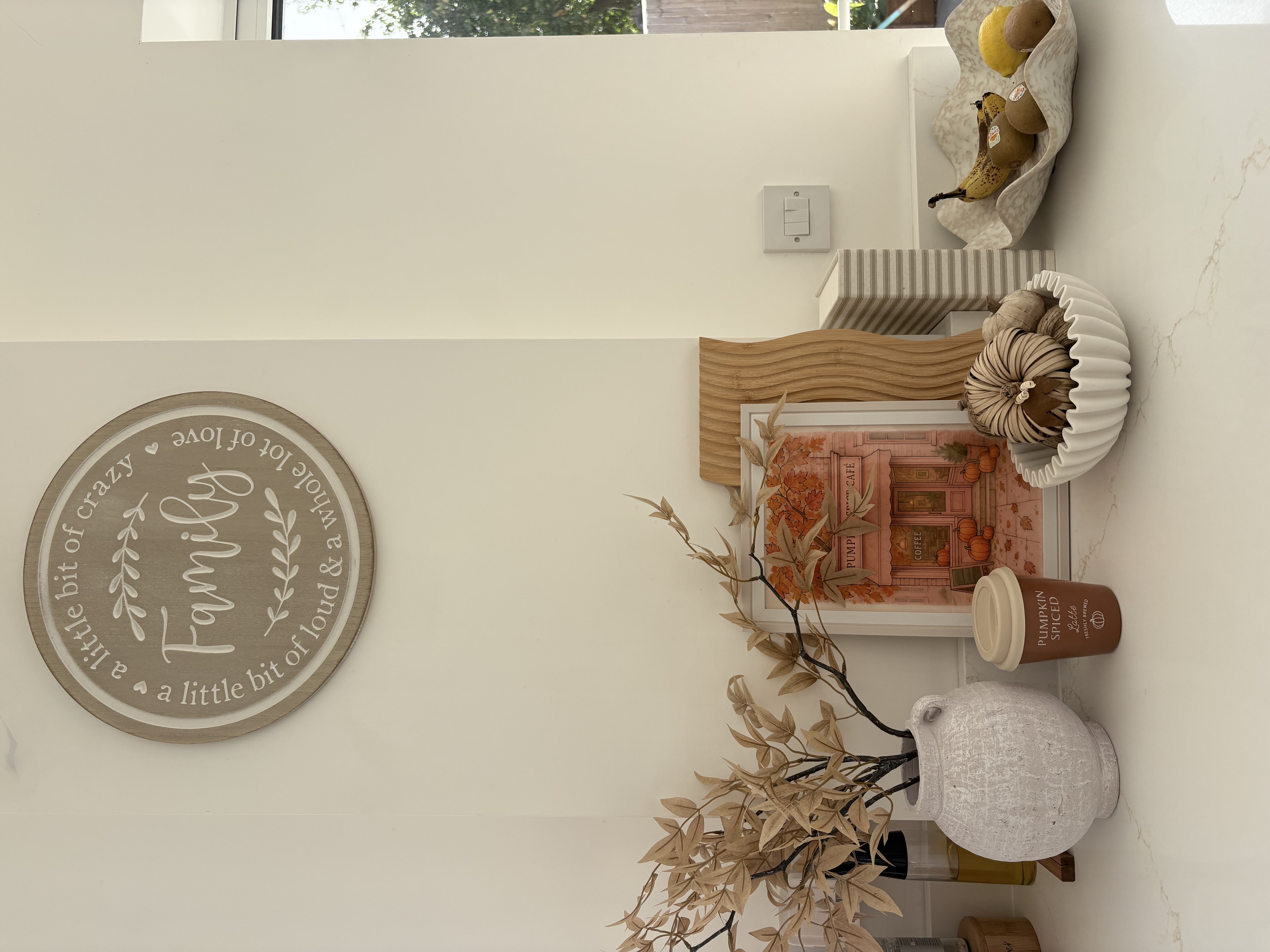 Pumpkin Spice Café Wall Art – Cozy Autumn Coffee Shop Print with Pumpkins & Fall Leaves