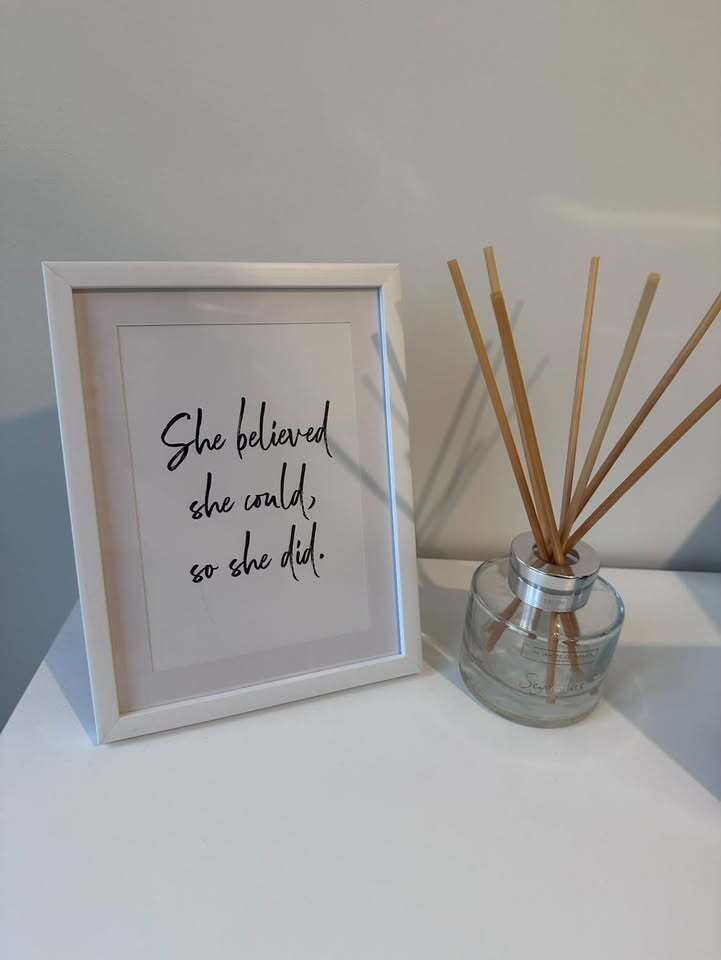 She Believed She Could, So She Did Original Inspirational Wall Decor Quote Print