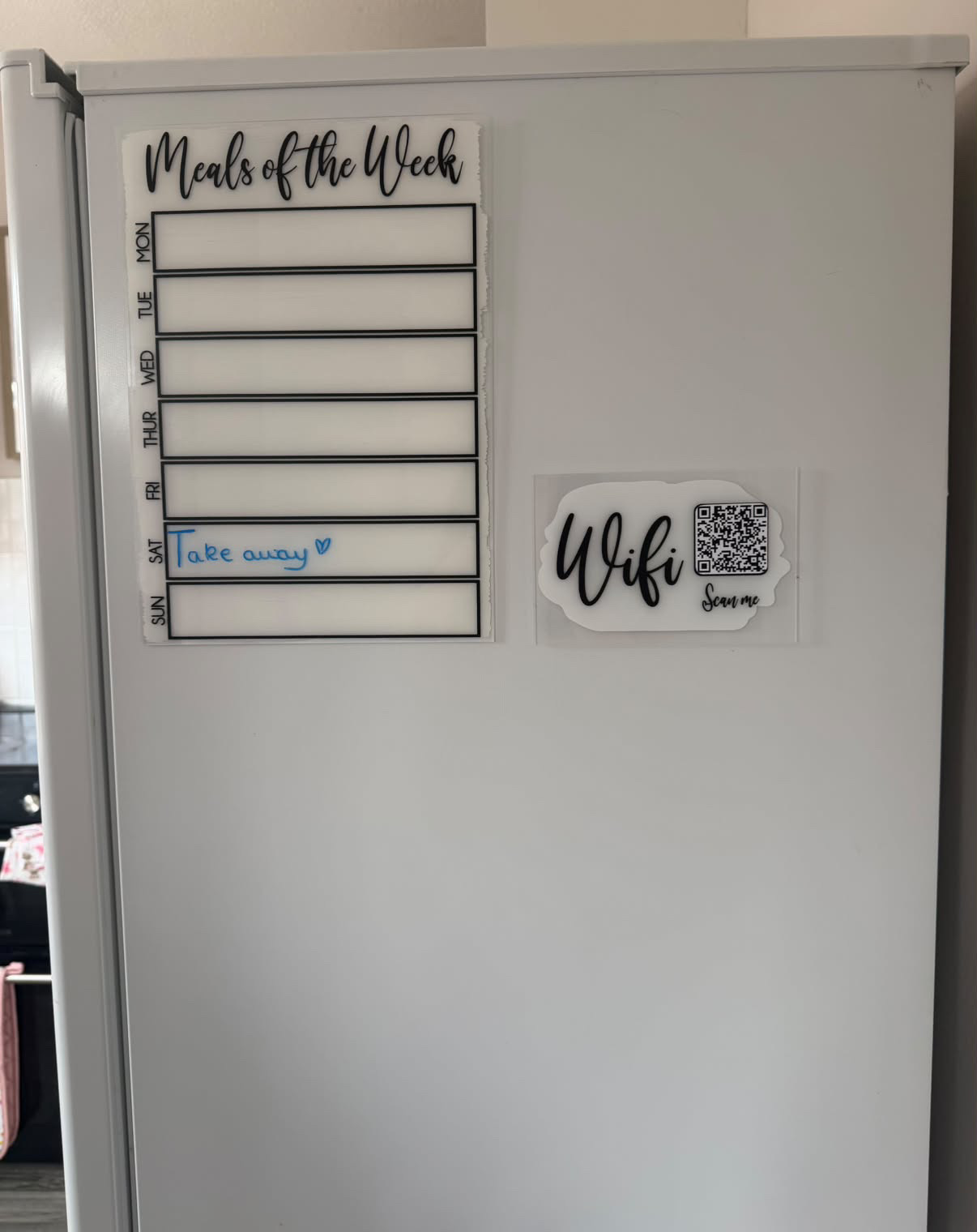 Custom Wifi QR Code Scan Me Clear Acrylic 10x15cm Magnetic Plaque Sign