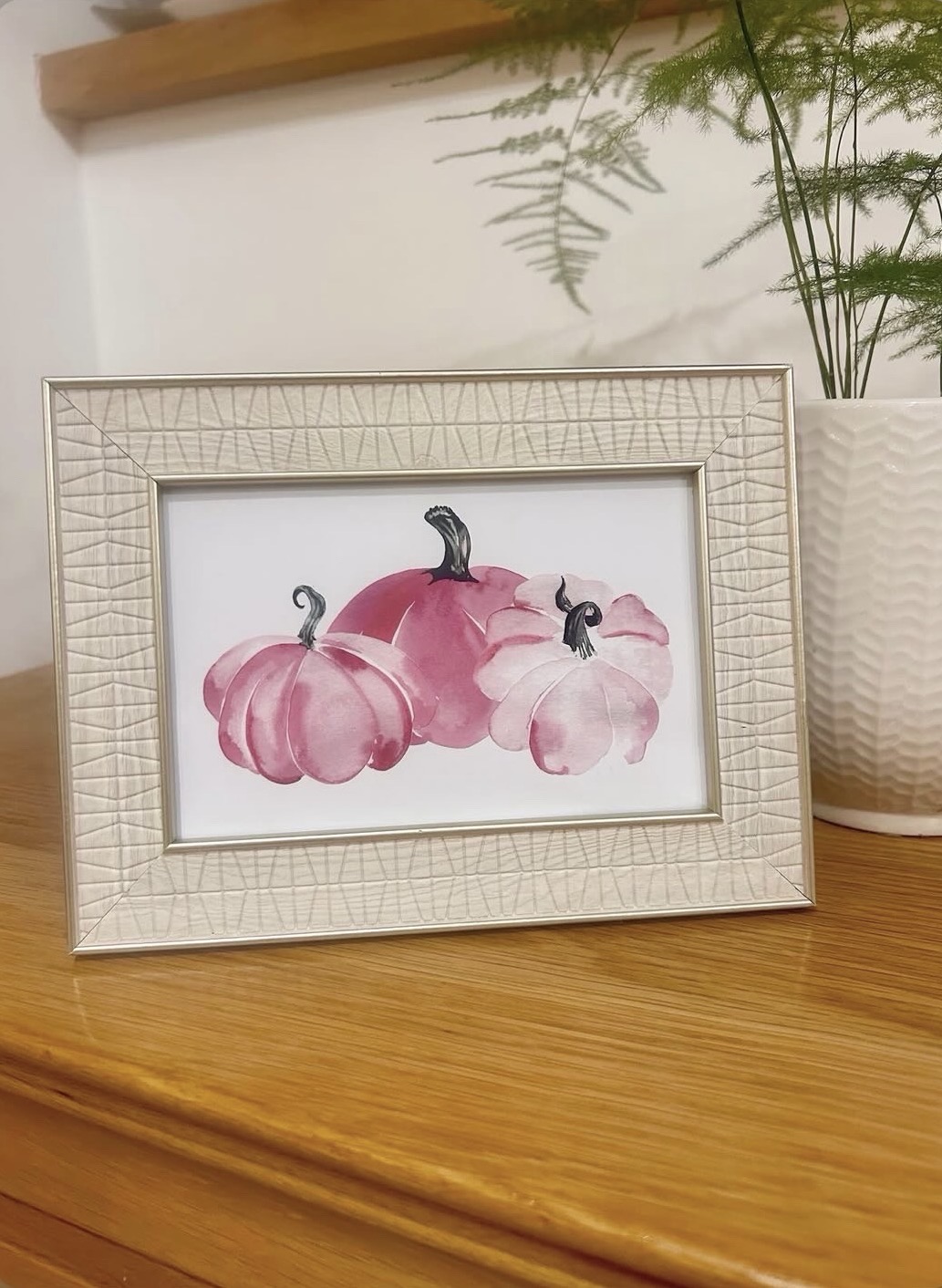 Hello Pumpkin Watercolour Pumpkin Trio Autumn Seasonal Wall Home Decor Print