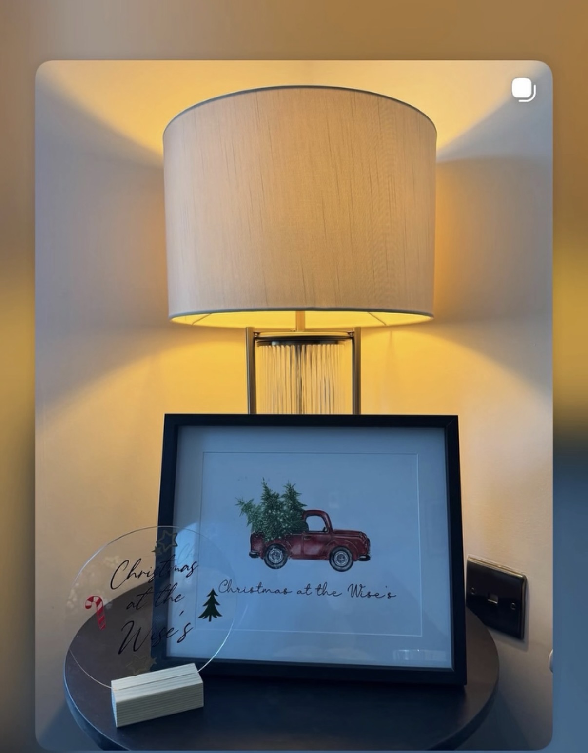 Personalised Christmas At The Surname Truck Winter Christmas Seasonal Wall Home Decor Print