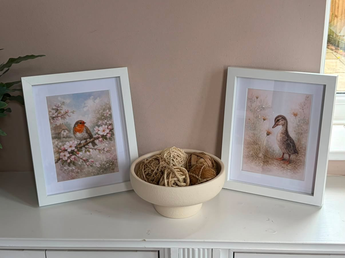 Vintage Duckling Wall Art Print – Neutral Farm Nursery Decor, Cottagecore Baby Animal Illustration