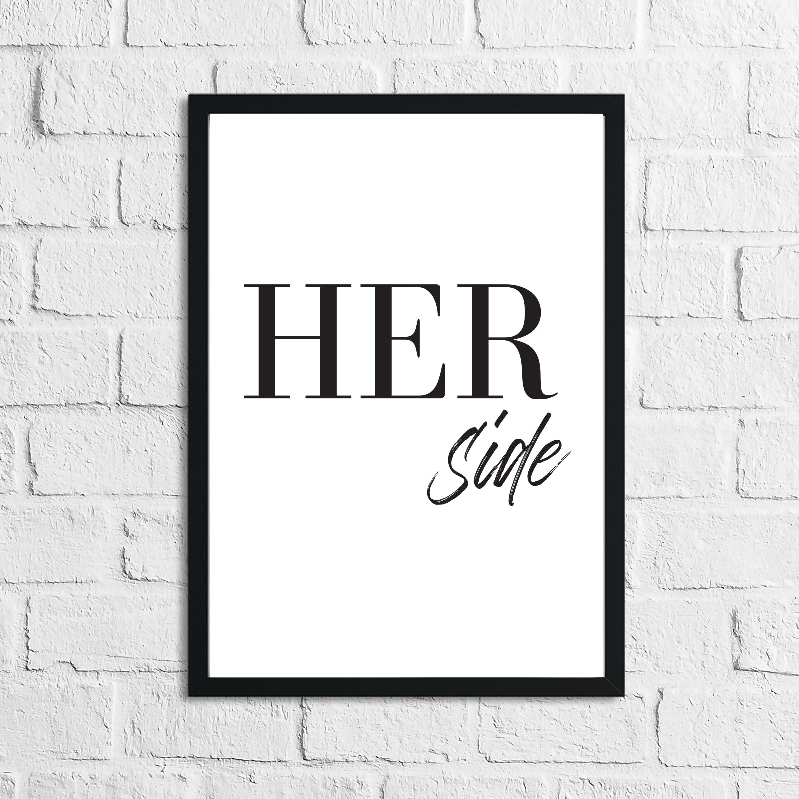 HIS & HER Side Bold Couple Set Of 2 Bedroom Prints