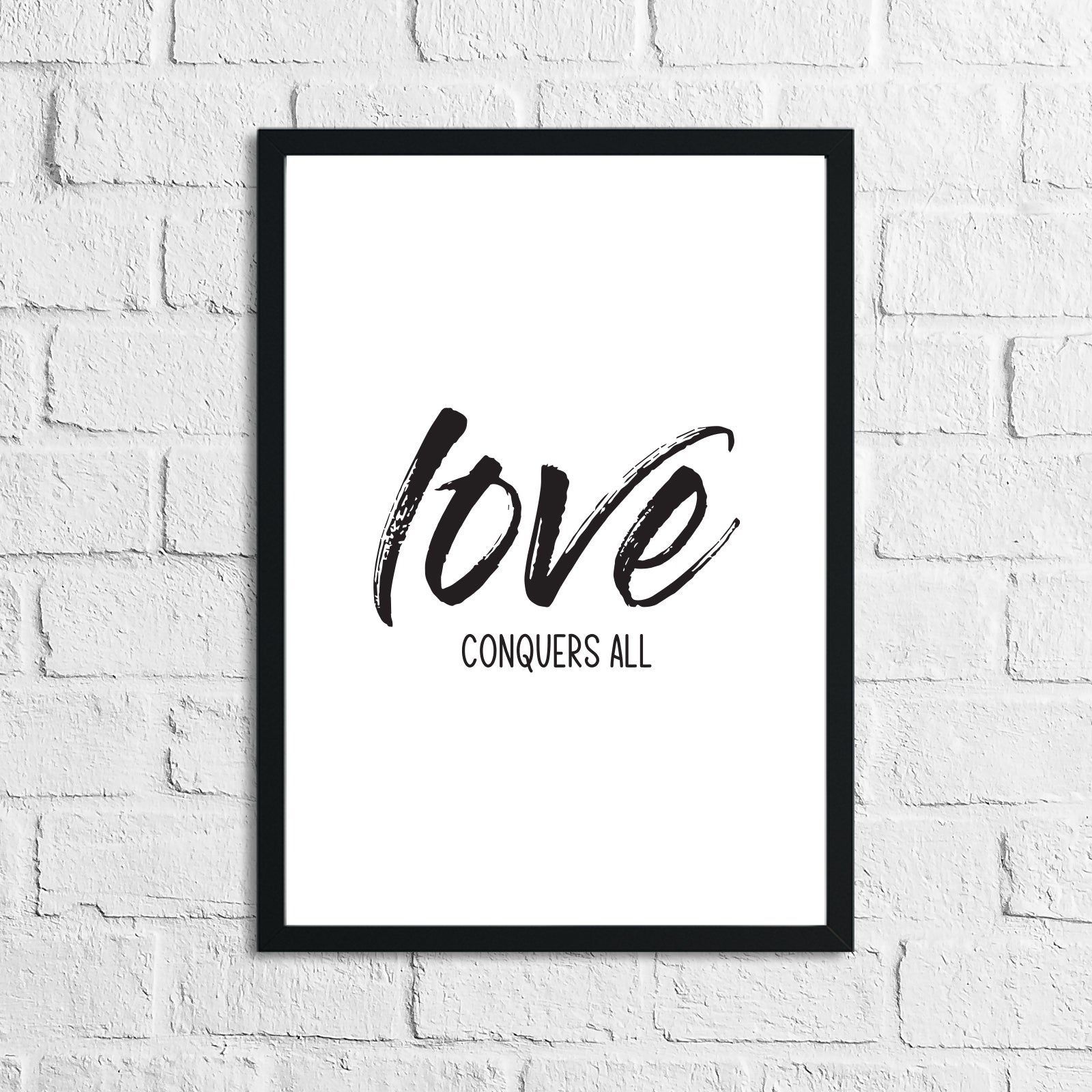 Love Conquers All Brush Wall Decor Bedroom Print