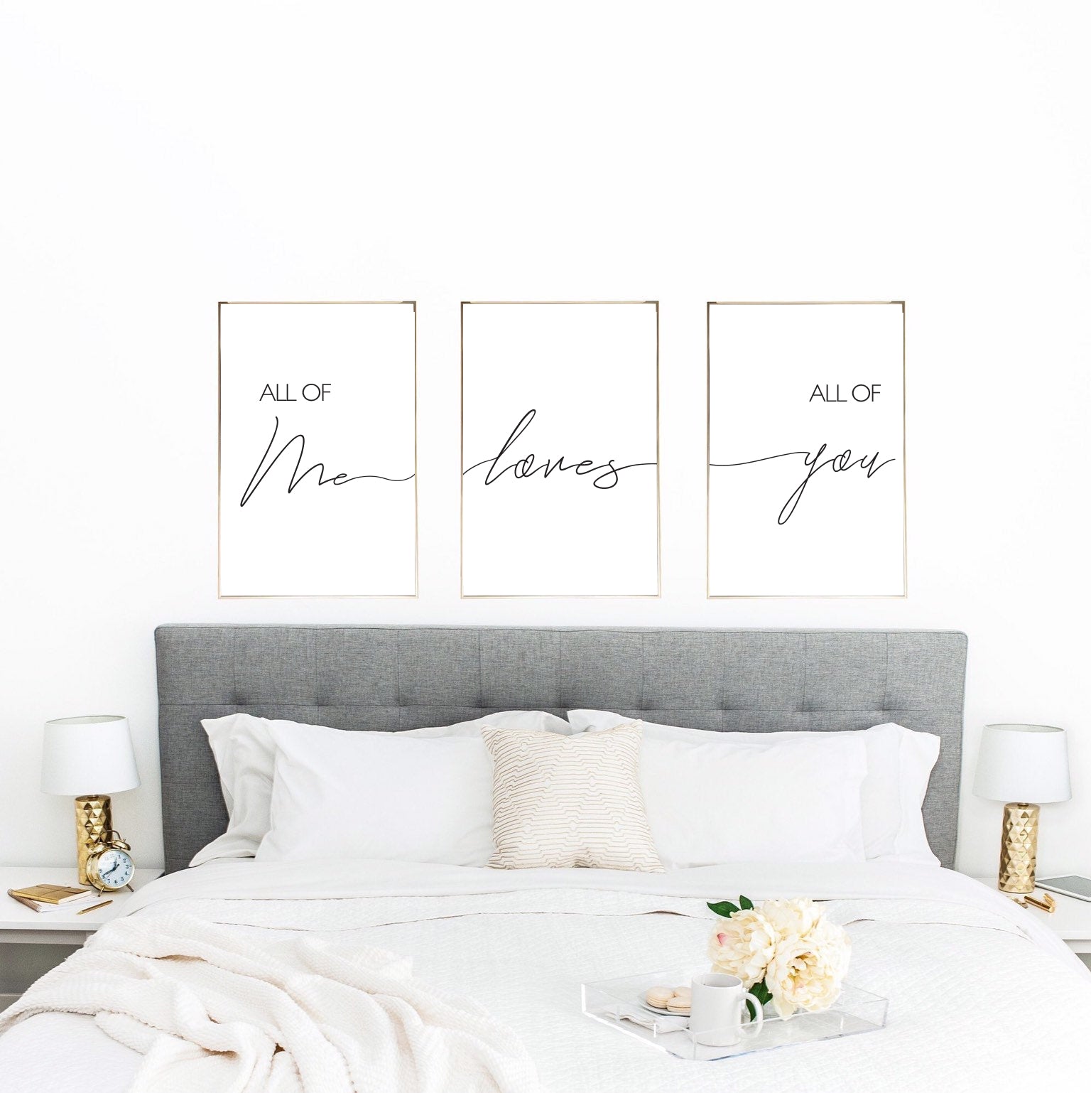 All Of Me Loves All Of You Set Of 3 Bedroom Wall Decor Prints