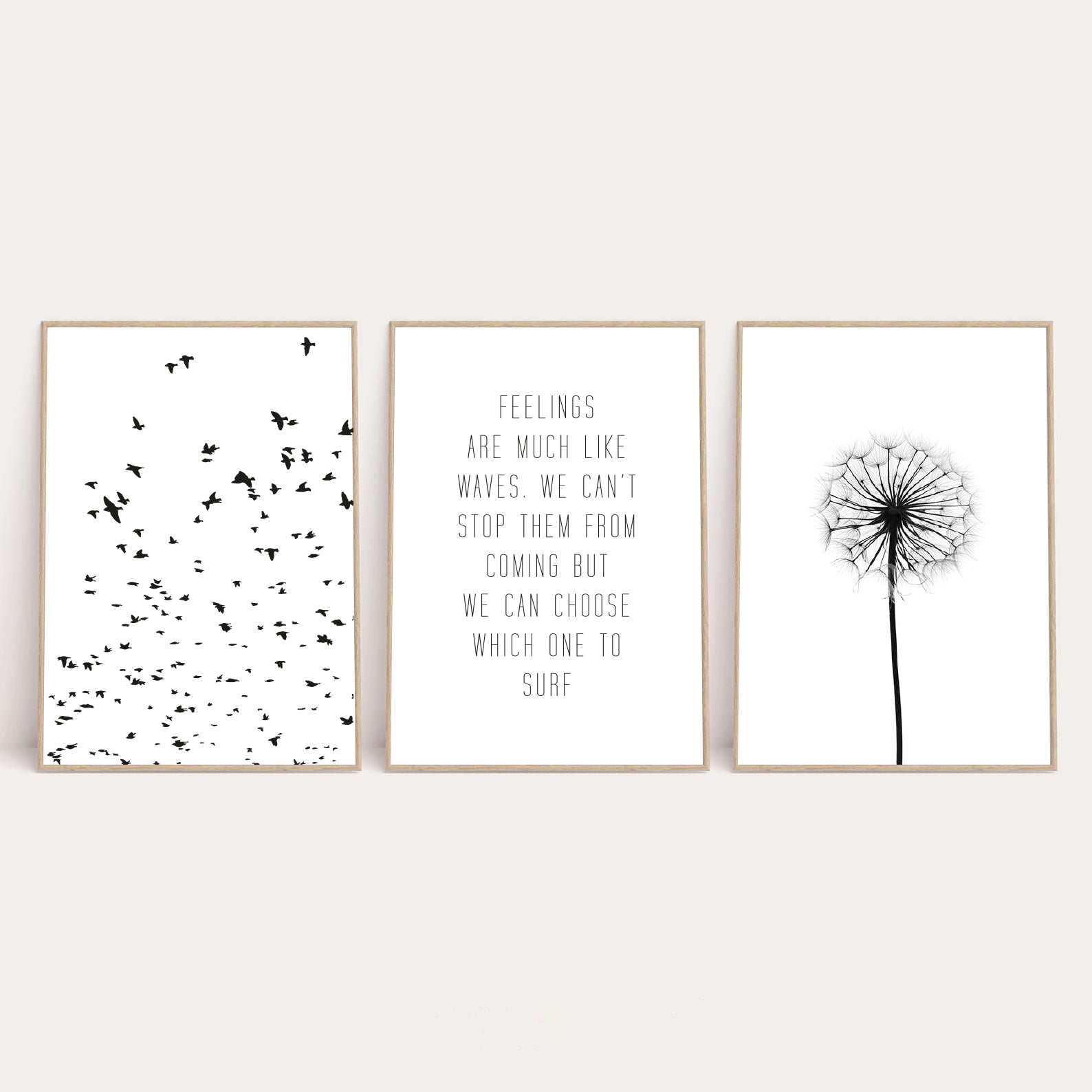 Feelings Are Much Like Waves Set Of 3 Bedroom Home Wall Decor Prints