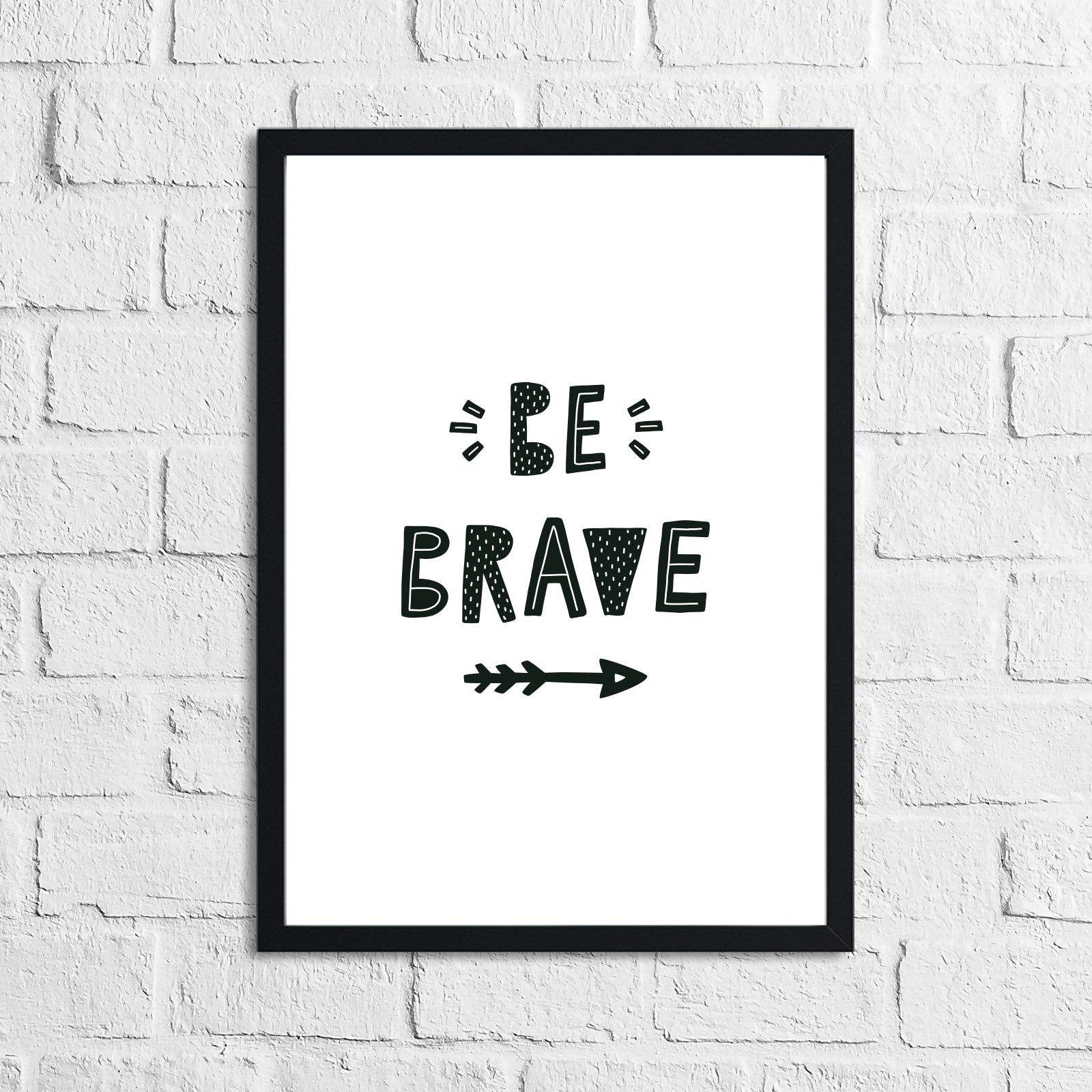 Scandinavian Be Brave Arrows Children's Nursery Bedroom Wall Decor Print