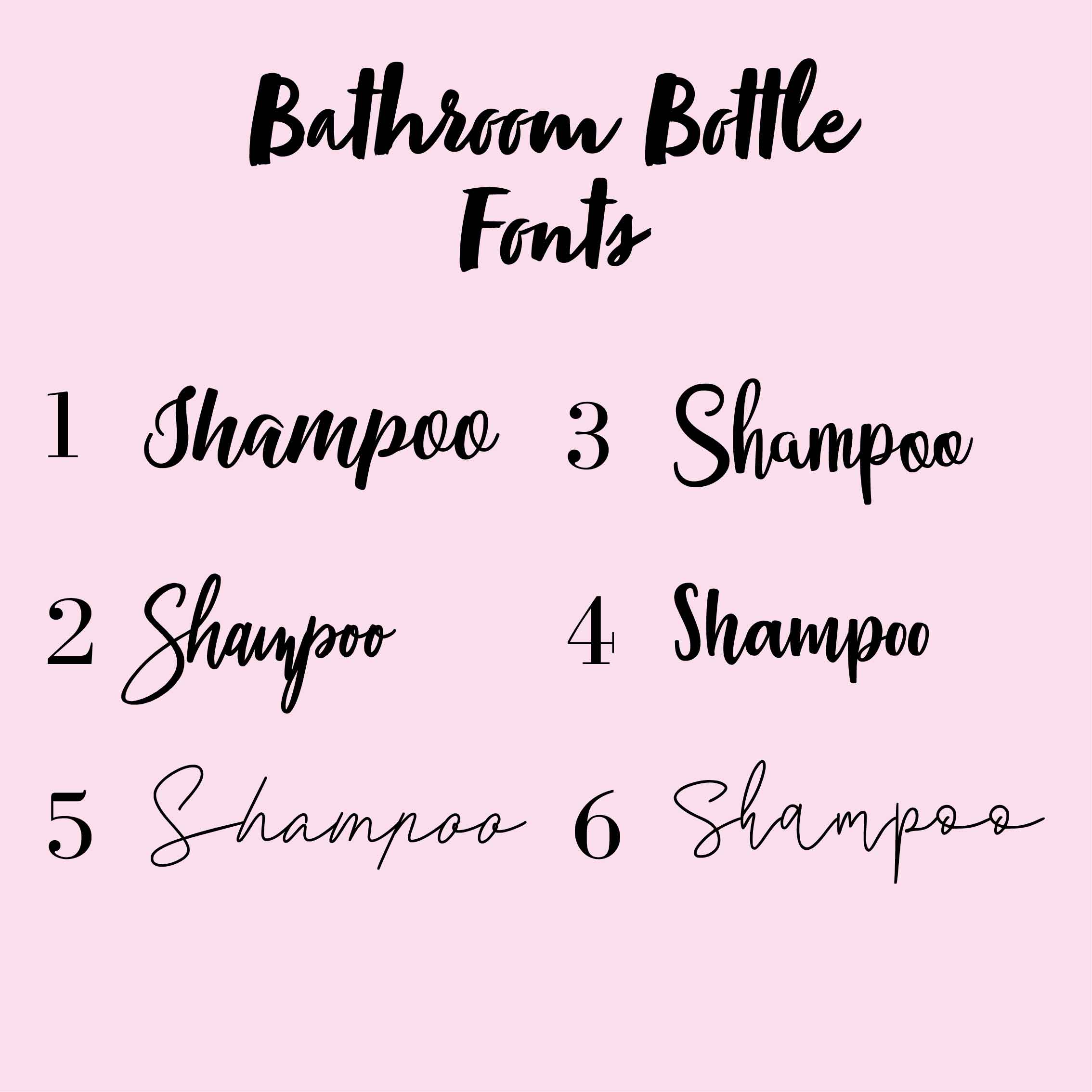 Personalised Font Bathroom Shampoo Conditioner Body Wash & Bubbles Sticker Set (No Bottles Included)