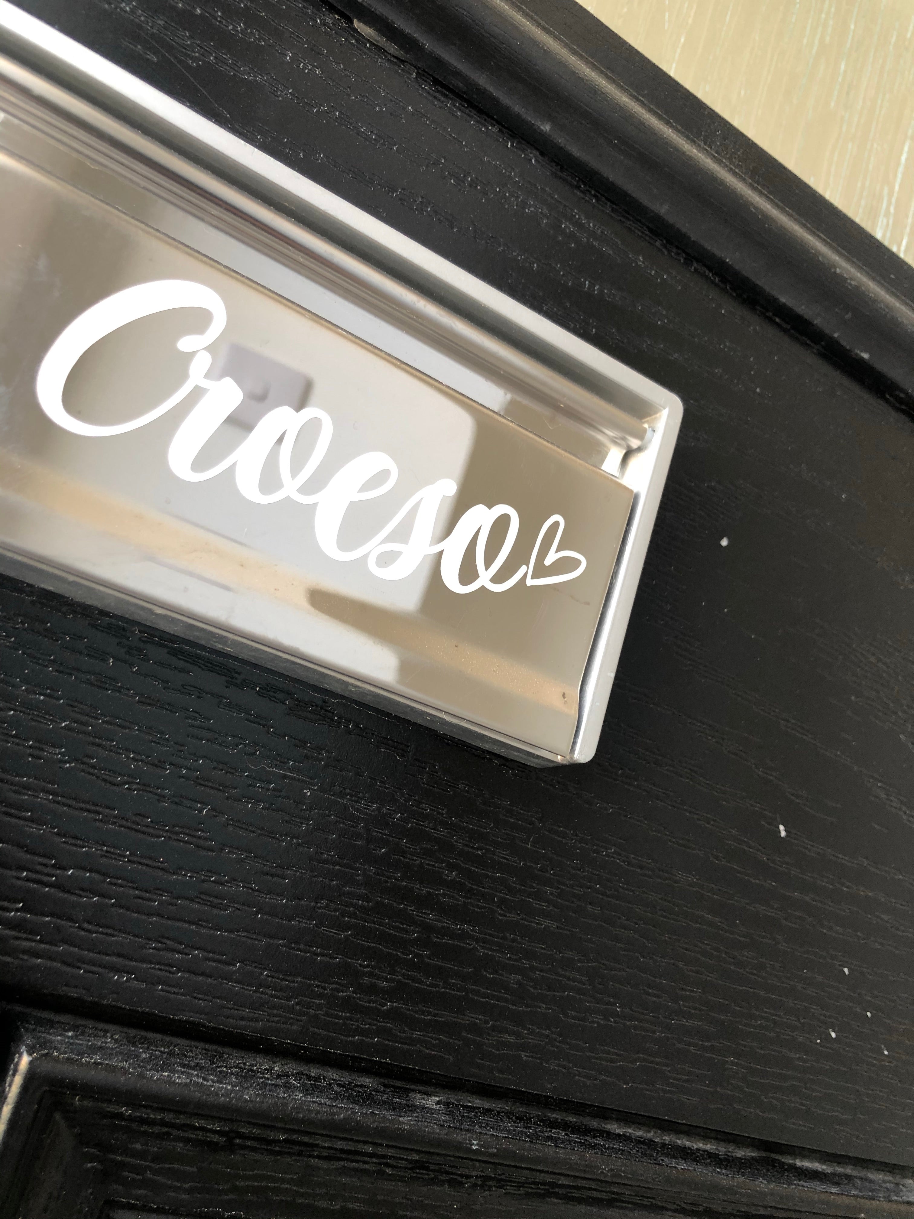 Croeso Welcome Welsh Heart Letter Box Door Decor House Sticker Label