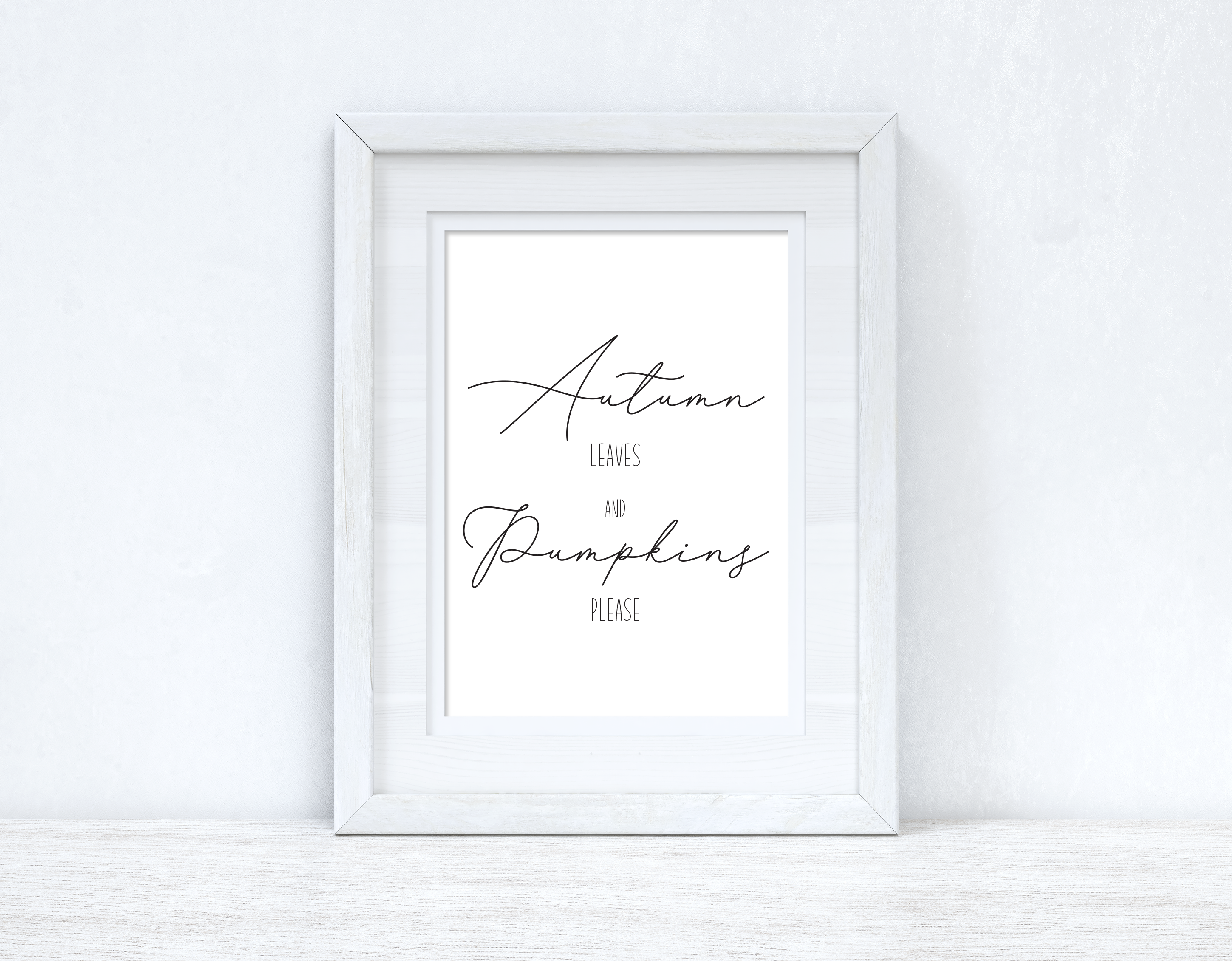 Autumn Leaves And Pumpkins Please Portrait Autumn Seasonal Wall Home Decor Print
