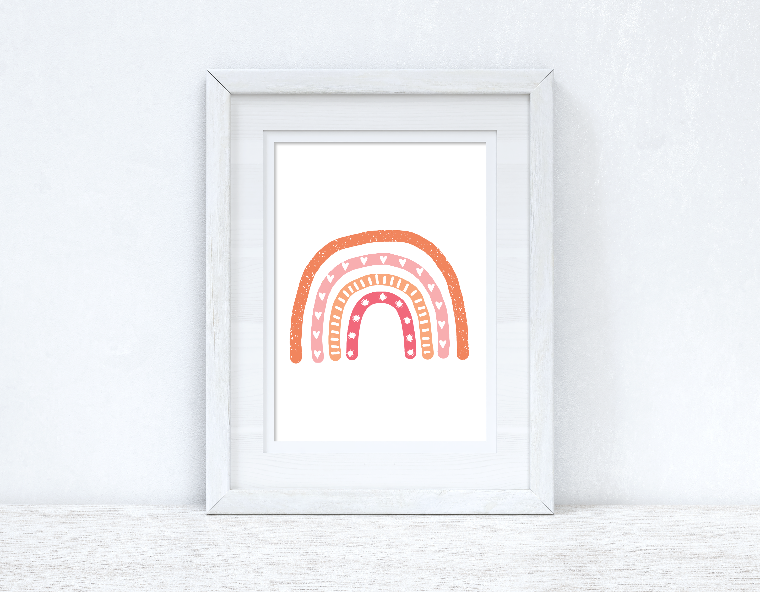 Pinks Rainbow Boho Children's Room Wall Bedroom Decor Print