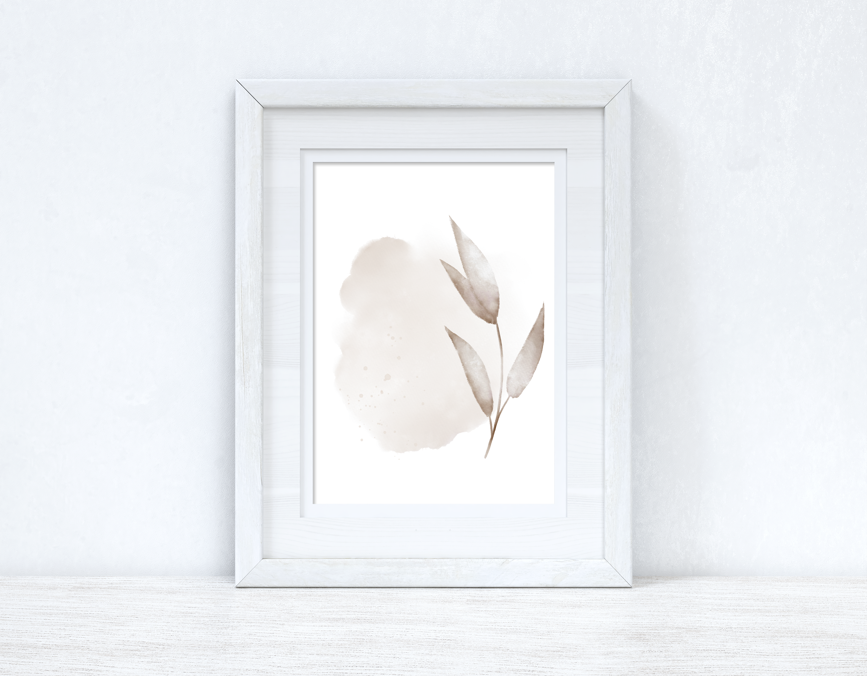 Natural Watercolour Leaves 4 Bedroom Home Wall Decor Print