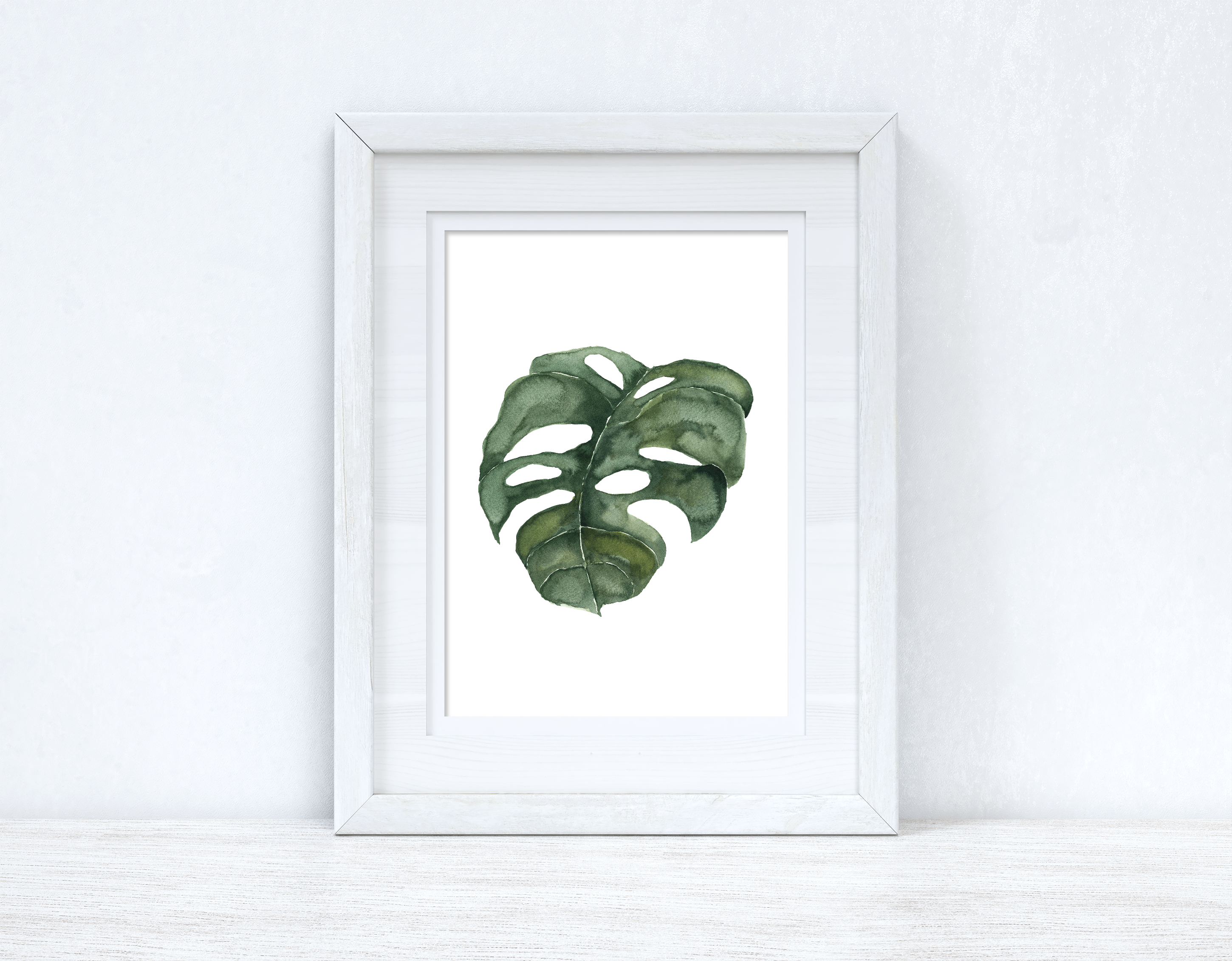 Watercolour Greenery Swiss 2 Bedroom Home Kitchen Living Room Wall Decor Print