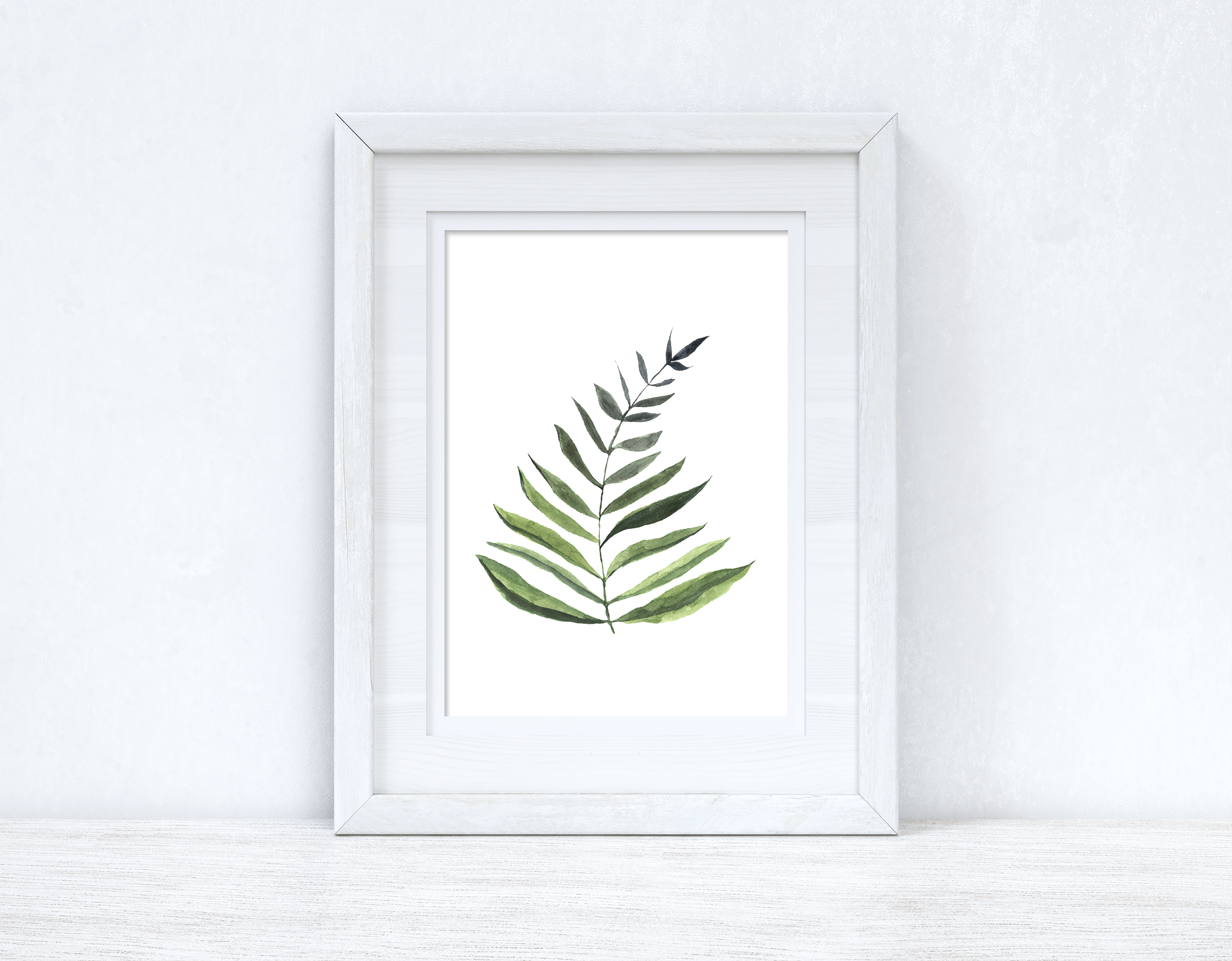 Watercolour Greenery Leaf 1 Bedroom Home Kitchen Living Room Wall Decor Print
