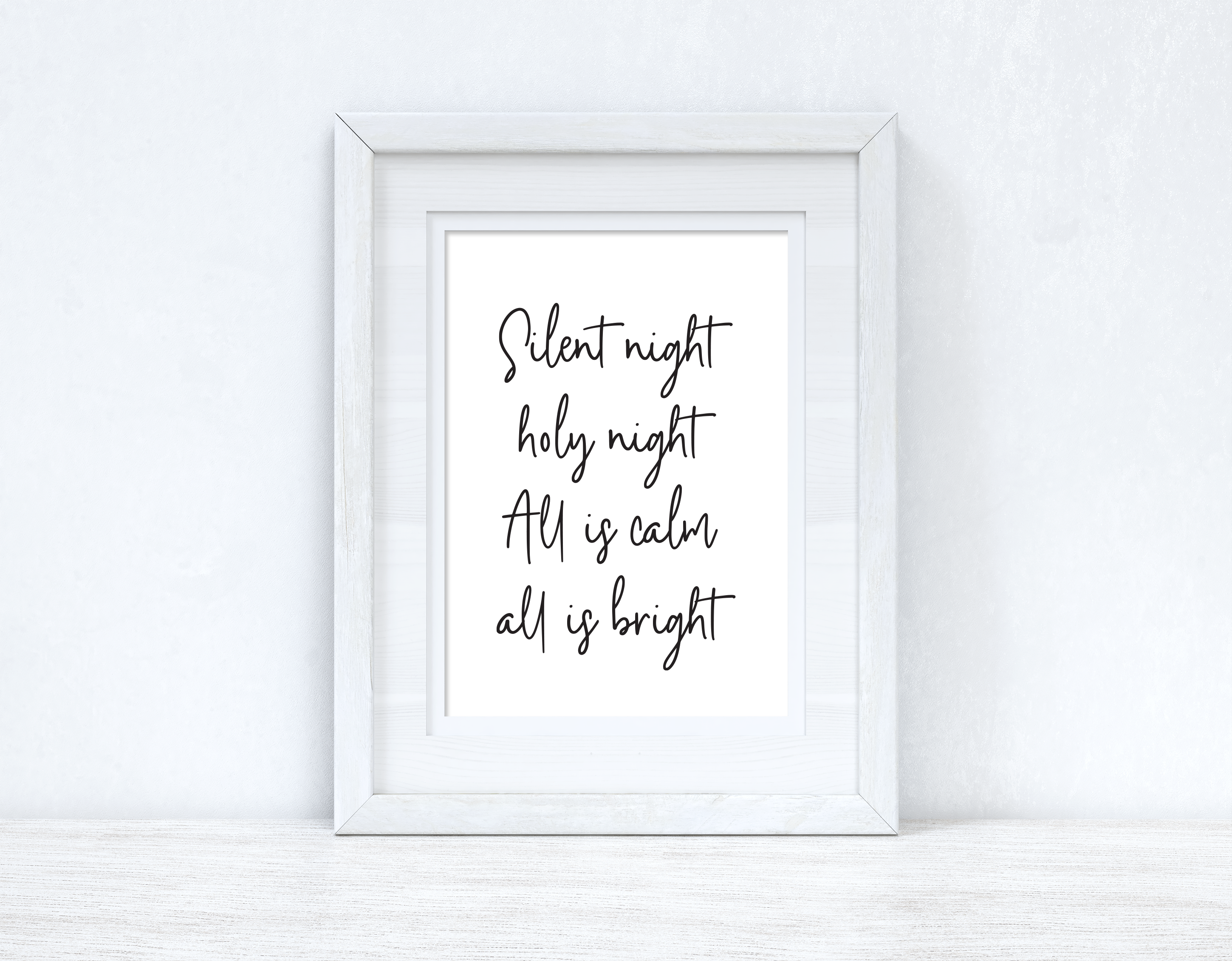 Silent Night Christmas Seasonal Wall Home Decor Print