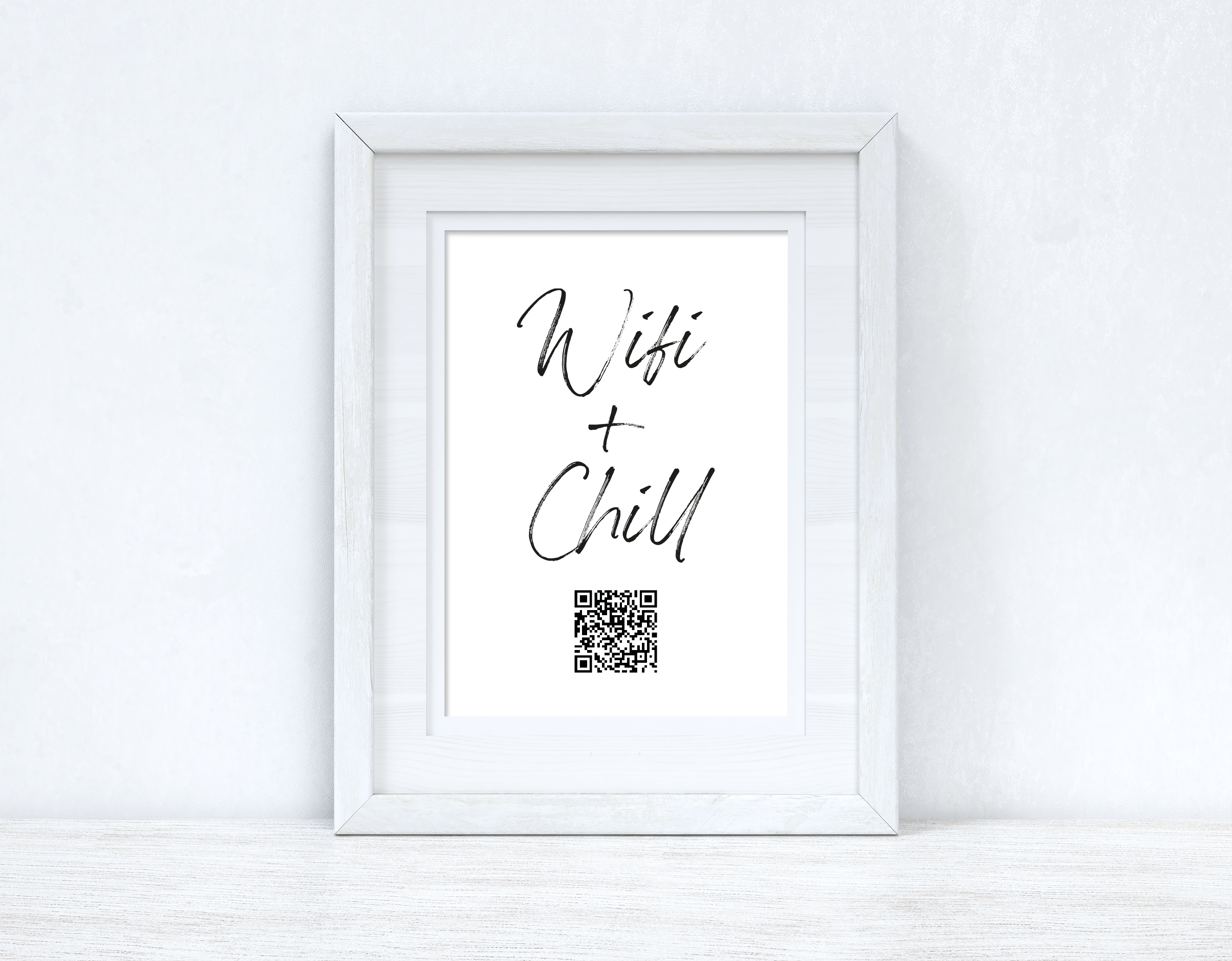 Personalised Wifi & Chill QR Scan Home Wall Decor Print