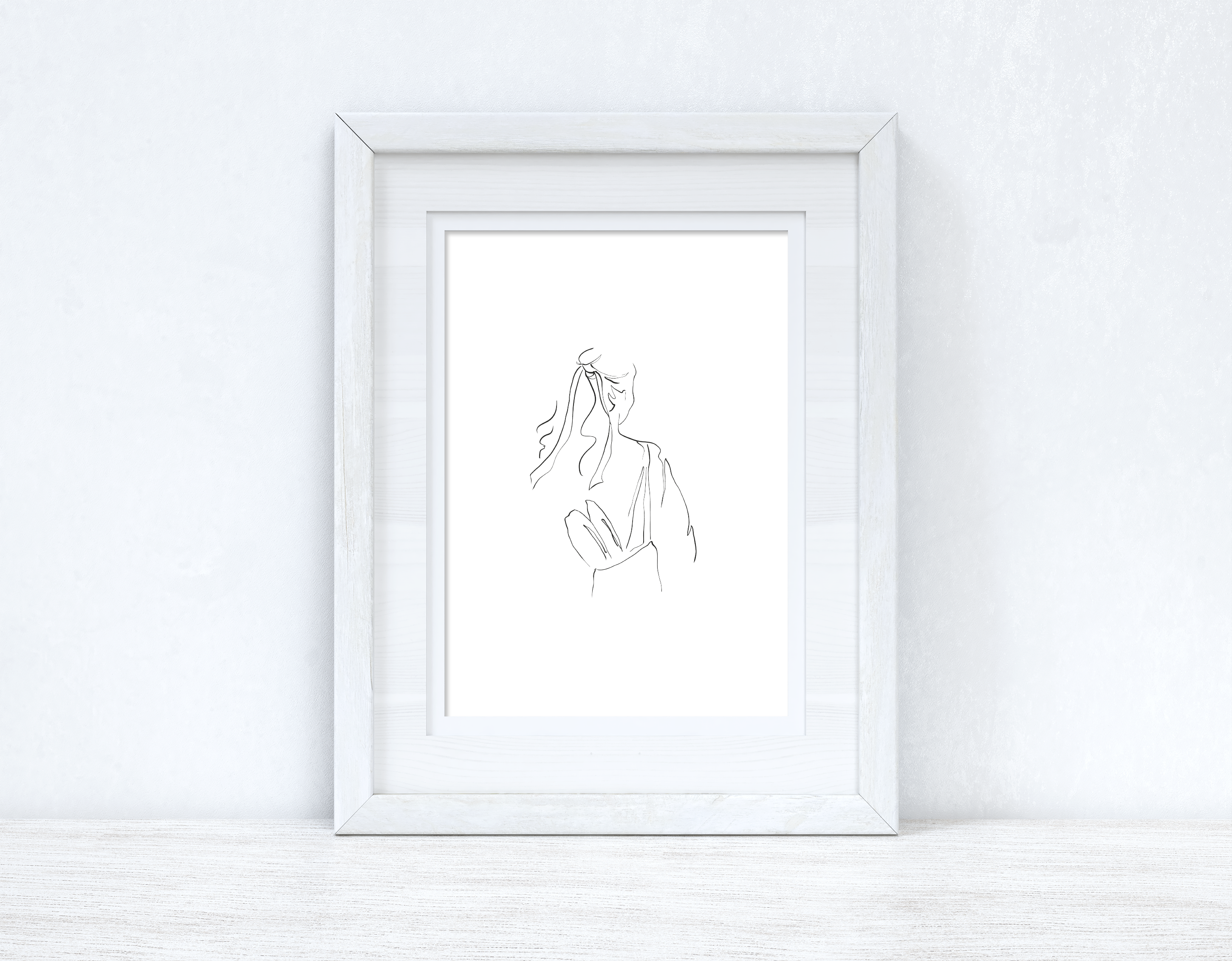 Line Work Woman With Bag Simple Home Bedroom Dressing Room Wall Decor Print