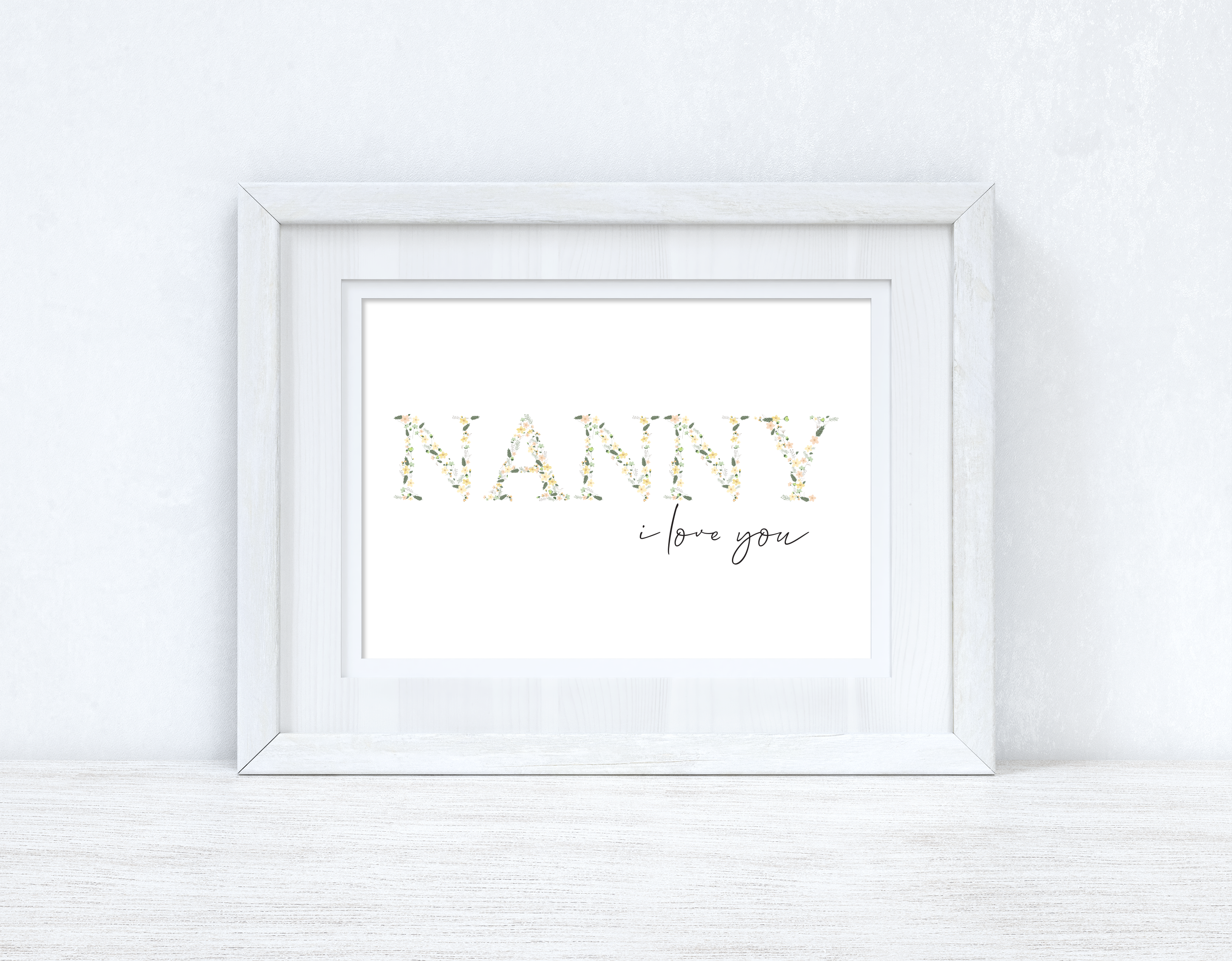 Nanny I Love You Spring Letters Mothers Day Spring Seasonal Wall Home Decor Print