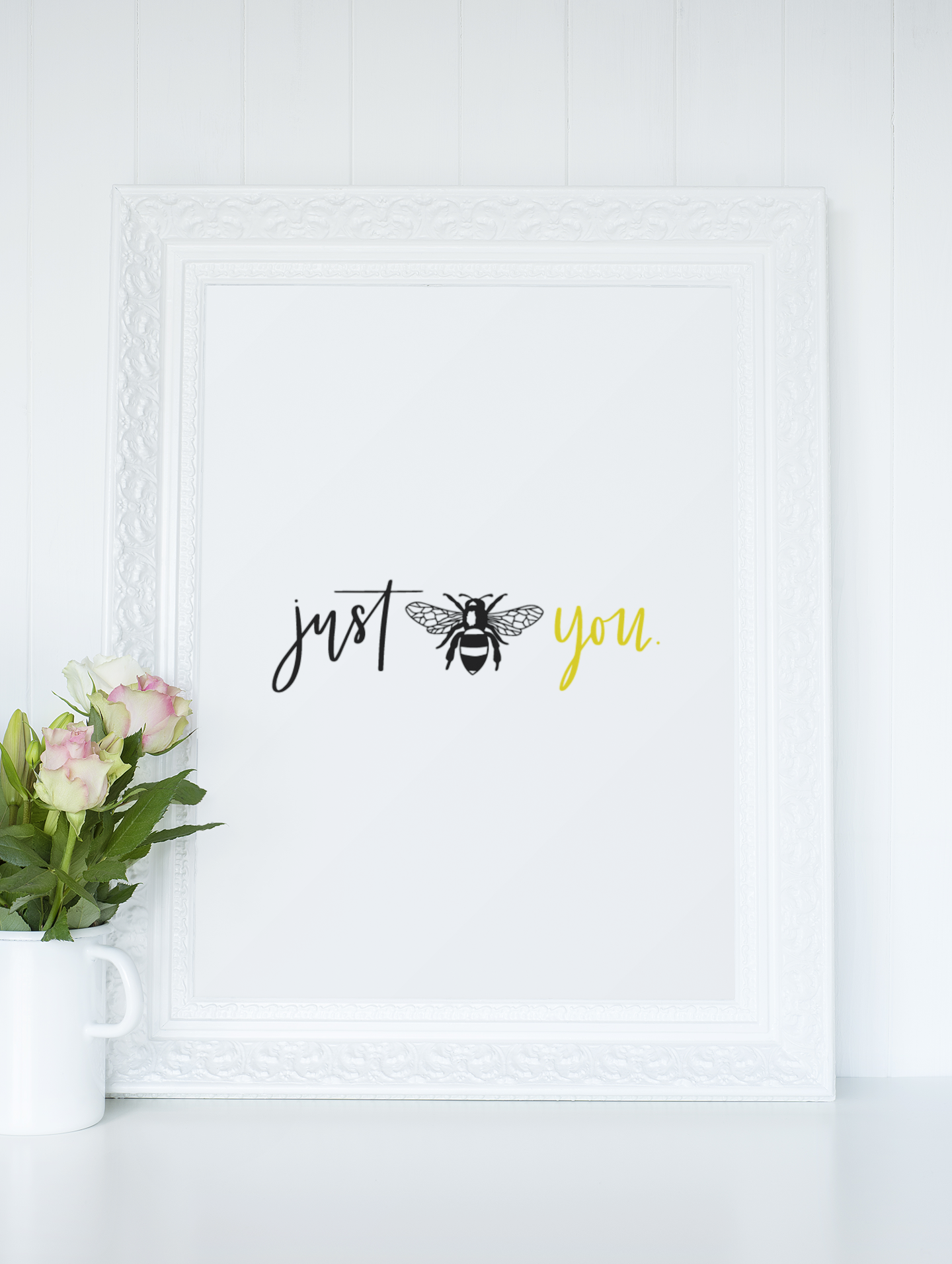 Just Bee You Bumble Bee Simple Bedroom Dressing Room Home Wall Decor Print