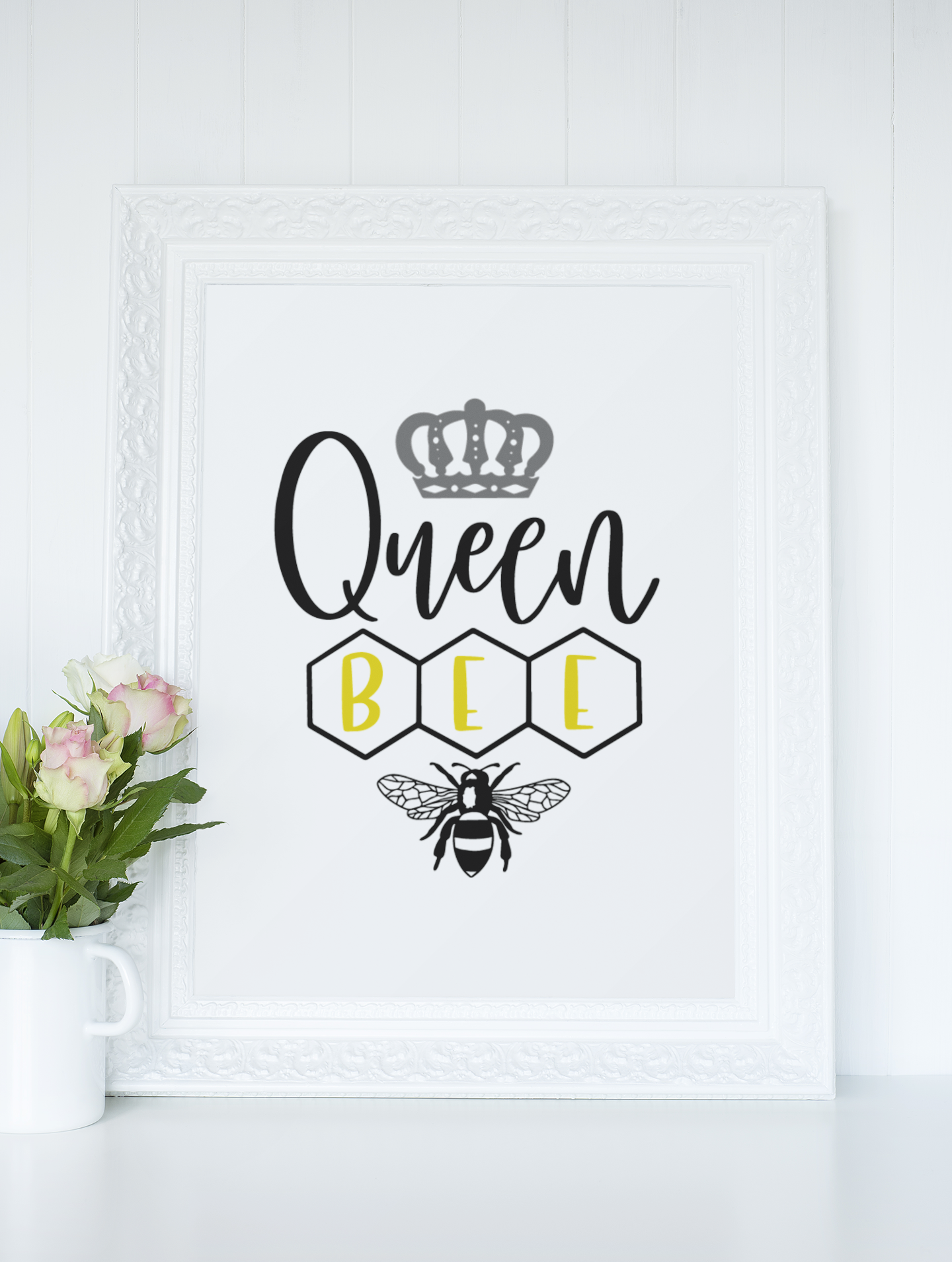 Queen Bee Bumble Bee Simple Bedroom Dressing Room Home Wall Decor Print