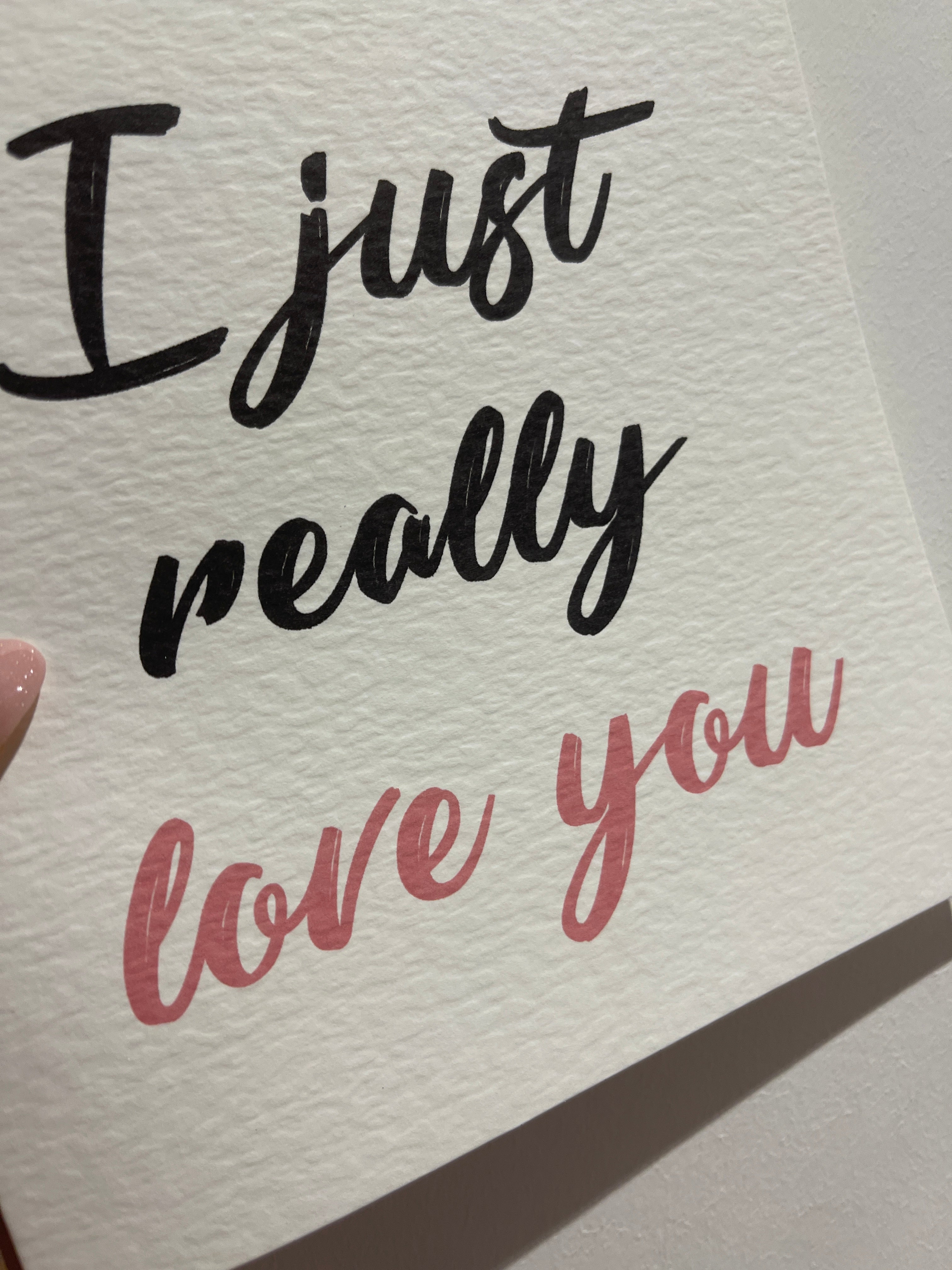 I Just Really Love You Valentines Day Funny Humorous Hammered Card & Envelope