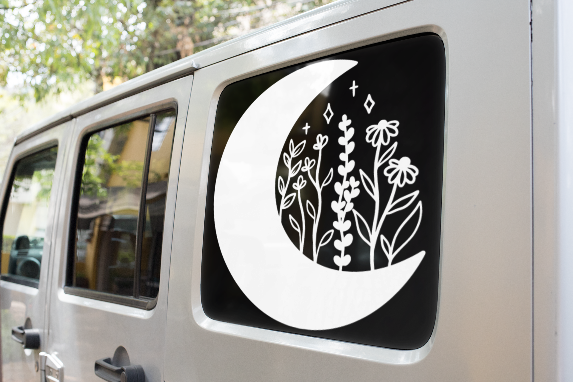 Floral Moon 1 Boho Sticker