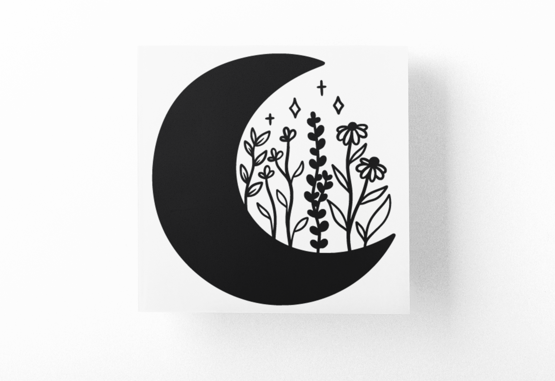 Floral Moon 1 Boho Sticker