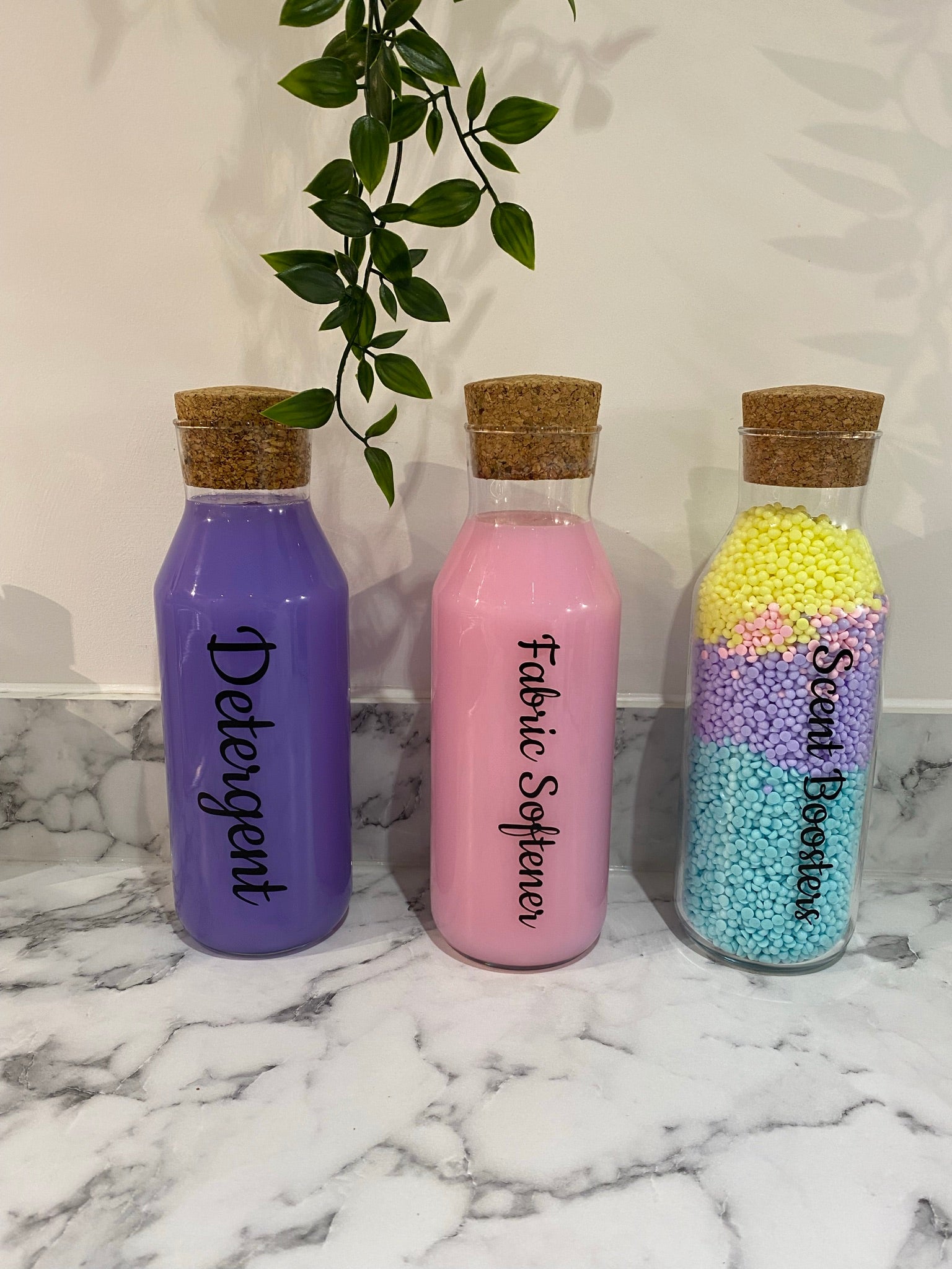 Personalised Custom Any Wording Clear Glass Cork Storage Laundry Jar Bottle Sticker Label For 500ml Bottle (No Bottle Included)