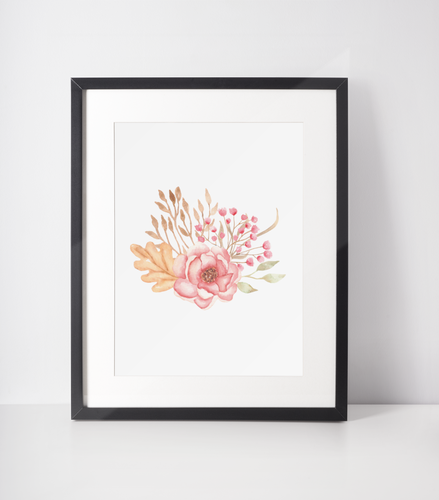 Dried Autumn Floral Bouquet Autumn Seasonal Wall Home Decor Print