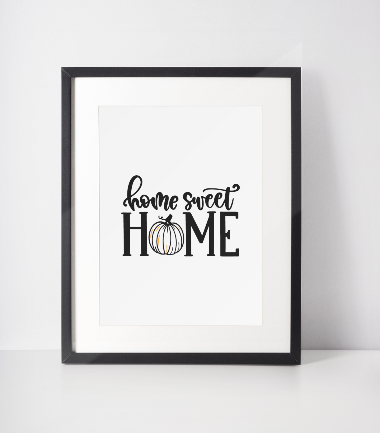 Home Sweet Home Pumpkin Autumn Halloween Seasonal Wall Home Decor Print