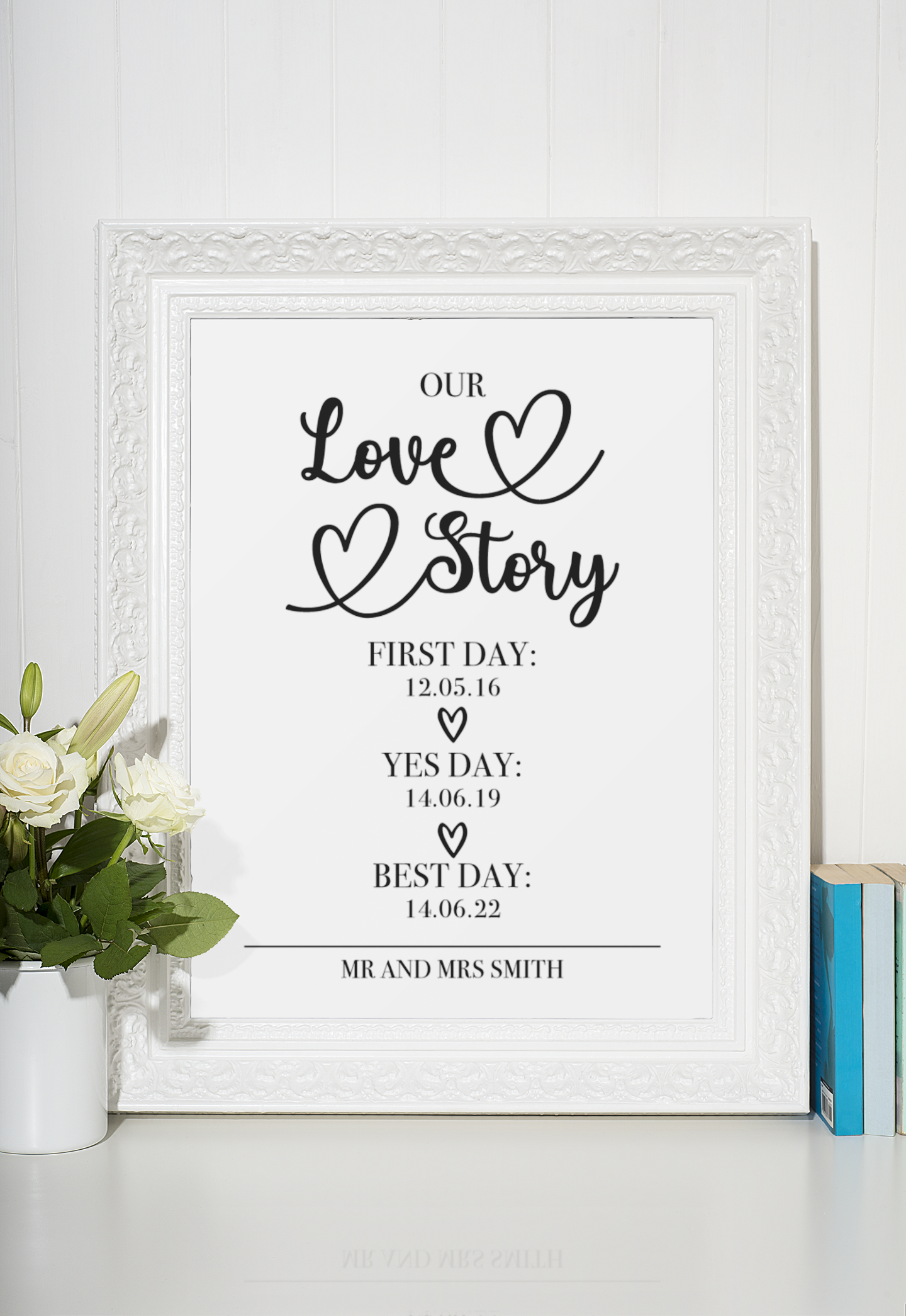 Our Love Story NEW Personalised Home Bedroom Wall Decor Print