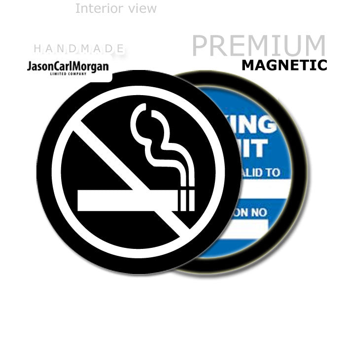 No Smoking 90mm Magnetic Parking Permit Windscreen Disc Holder