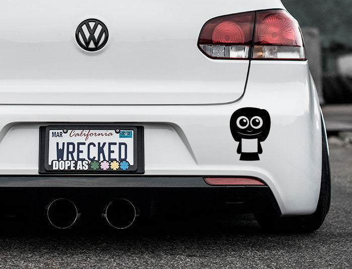 Adorable Woman Bumper Car Sticker