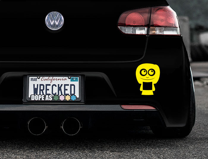 Adorable Woman Bumper Car Sticker