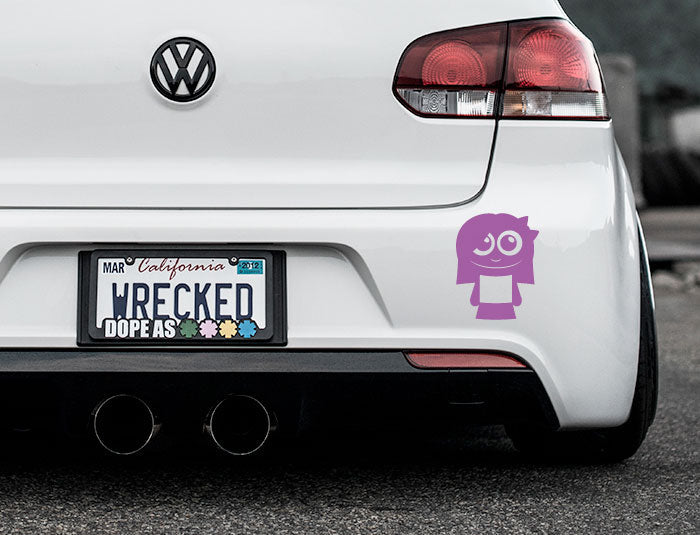 Adorable Girl Bumper Car Sticker