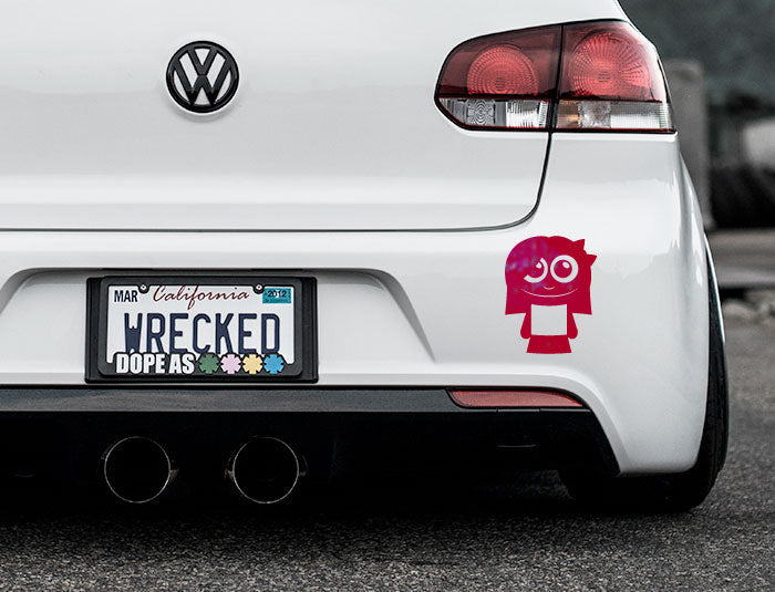 Adorable Girl Bumper Car Sticker