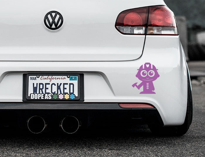 Adorable Firefighter Bumper Car Sticker