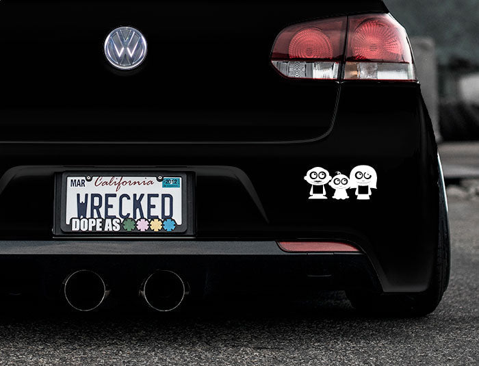 Adorable Family Bumper Car Sticker