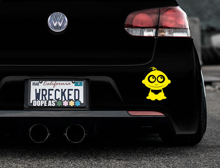 Adorable Baby Bumper Car Sticker