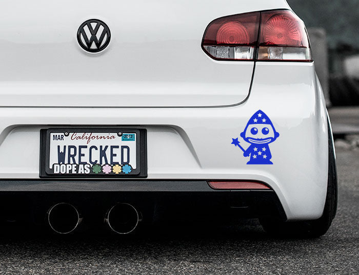 Adorable Wizard Bumper Car Sticker