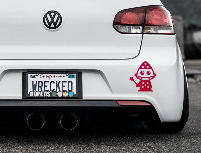 Adorable Wizard Bumper Car Sticker
