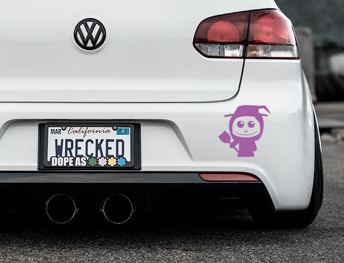 Adorable Witch Bumper Car Sticker