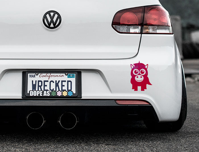 Adorable Unicorn Bumper Car Sticker