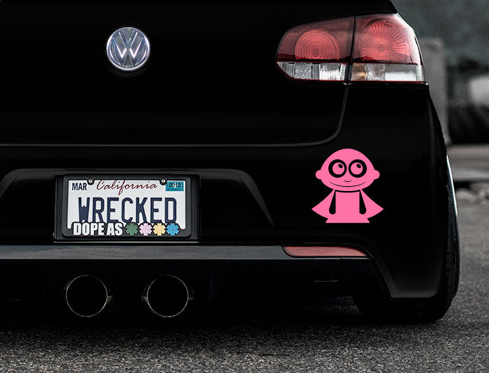 Adorable Superhero Bumper Car Sticker