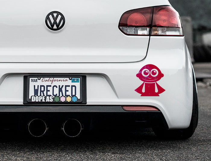Adorable Superhero Bumper Car Sticker